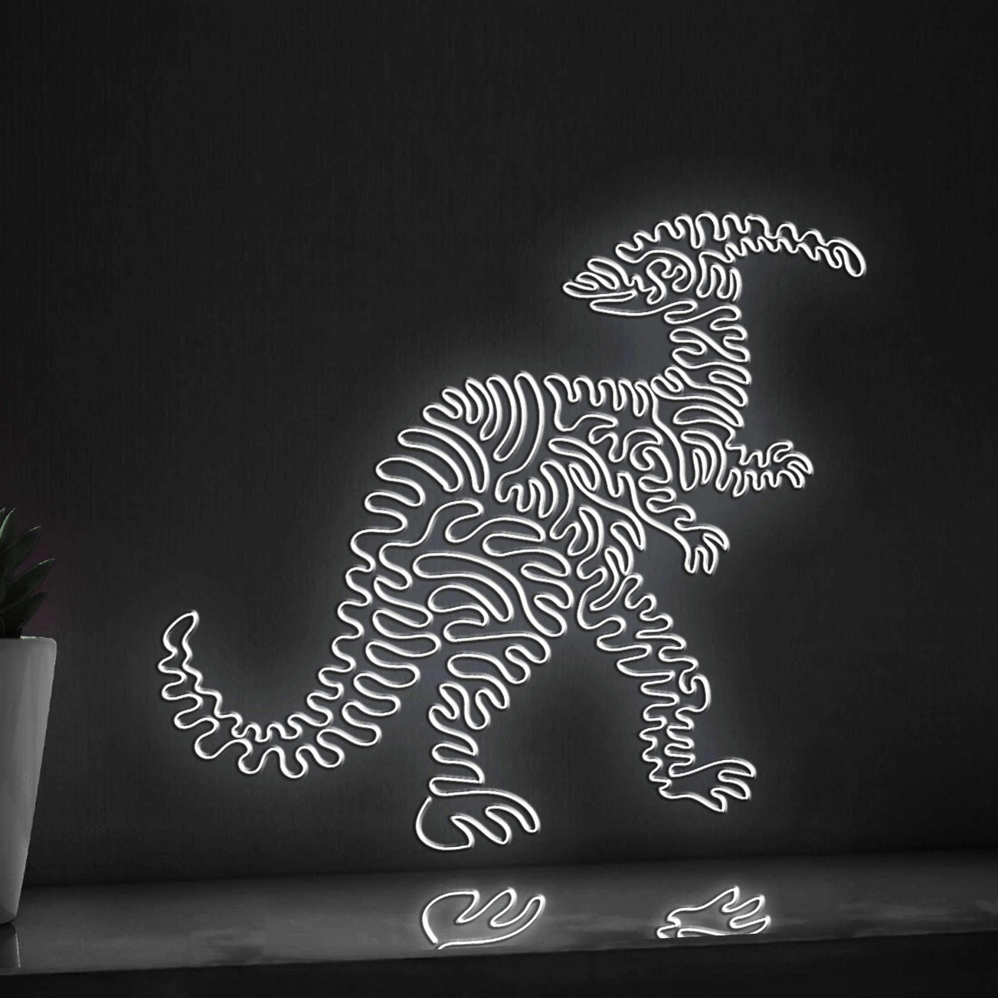 Parasaurolophus EL Wire Neon Sign - Ideal for Dino Lovers & Modern Wall Decor - myneonup