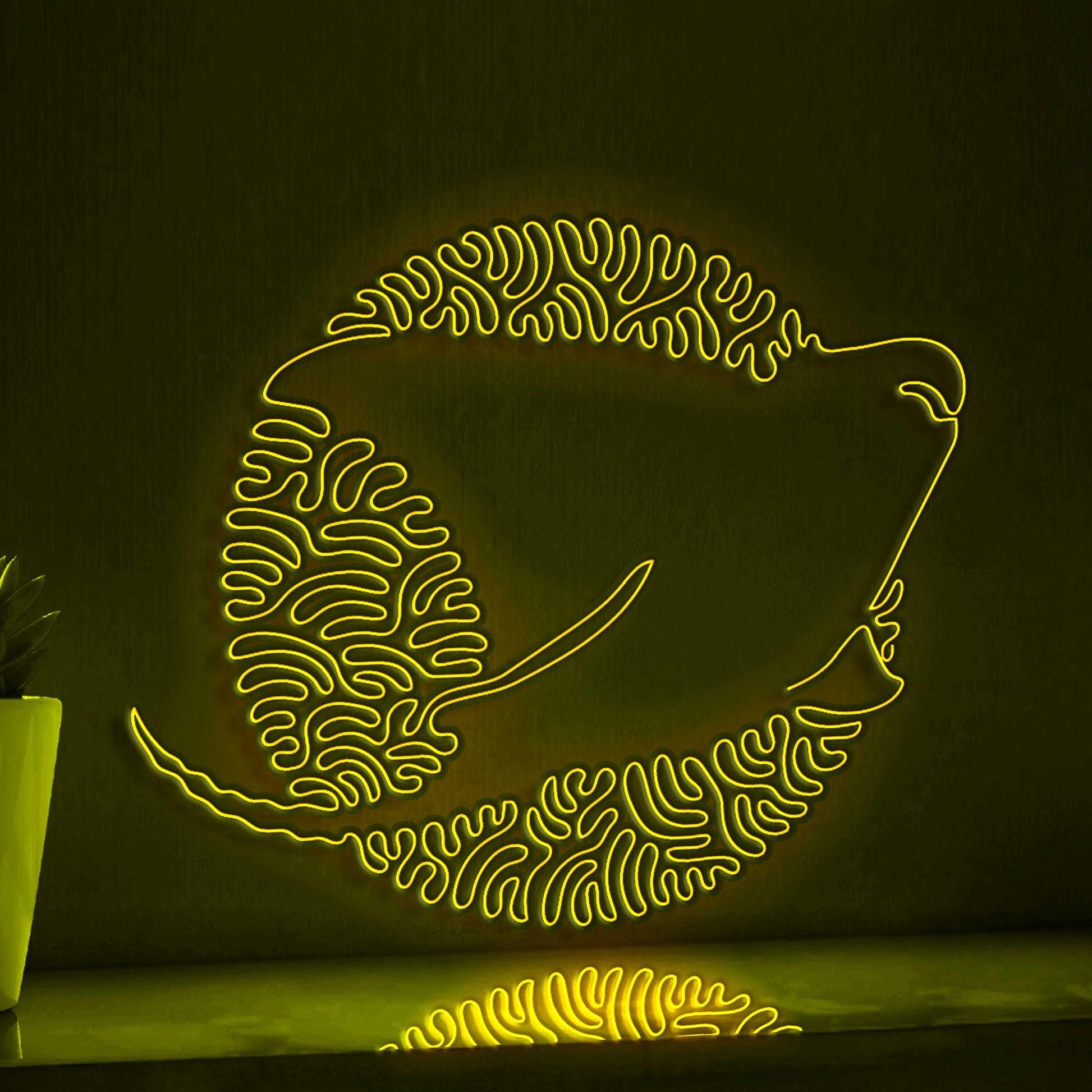 Stingray One Line EL Wire Neon Sign - Flat-Bodied Marine Decor - myneonup