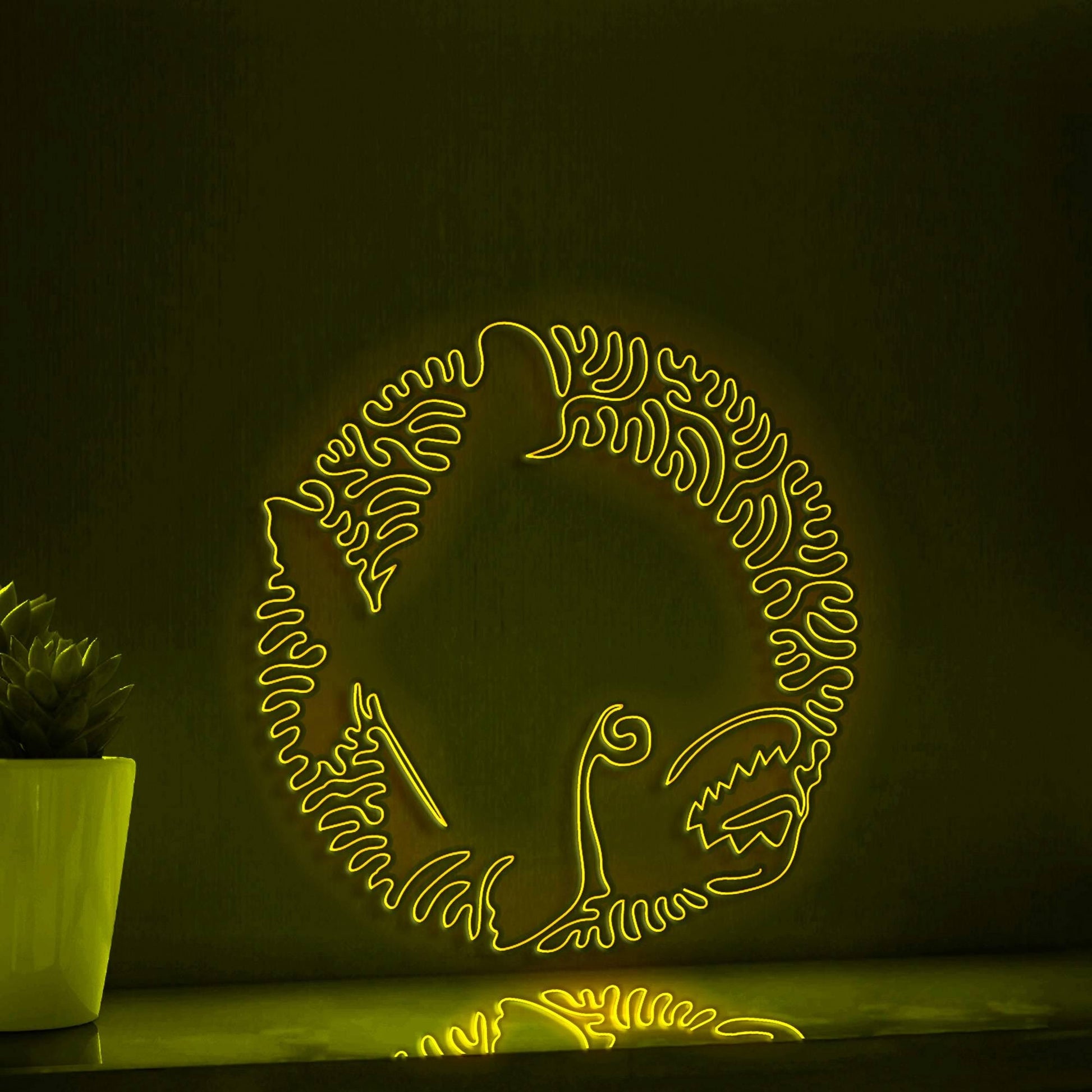 Piranha One Line EL Wire Neon Sign - Sharp-Toothed Predator, Ideal for Aquatic & Nature Lovers' Wall Decor - myneonup