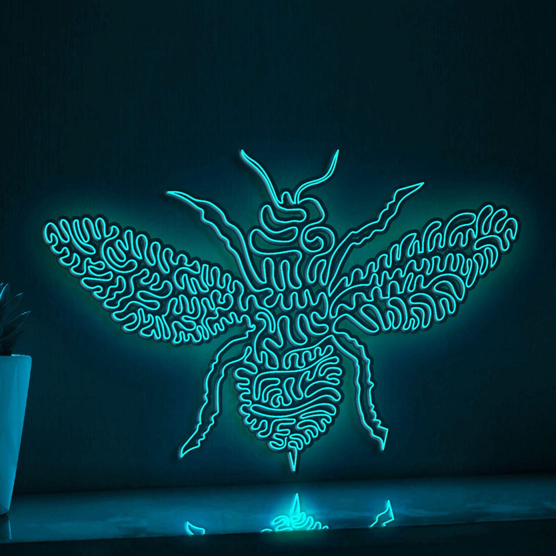 Adorable Bee One Line EL Wire Neon Sign - Social Insect Decor - myneonup