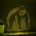 Gorilla One Line EL Wire Neon Sign - Wild Ape Wall Art - myneonup