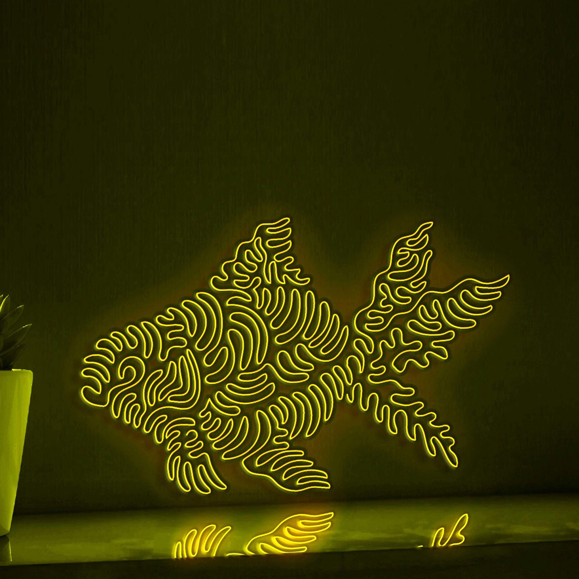 Beautiful Goldfish Abstract Neon Sign for Home Decor, Ideal for Aquarium Lovers - myneonup