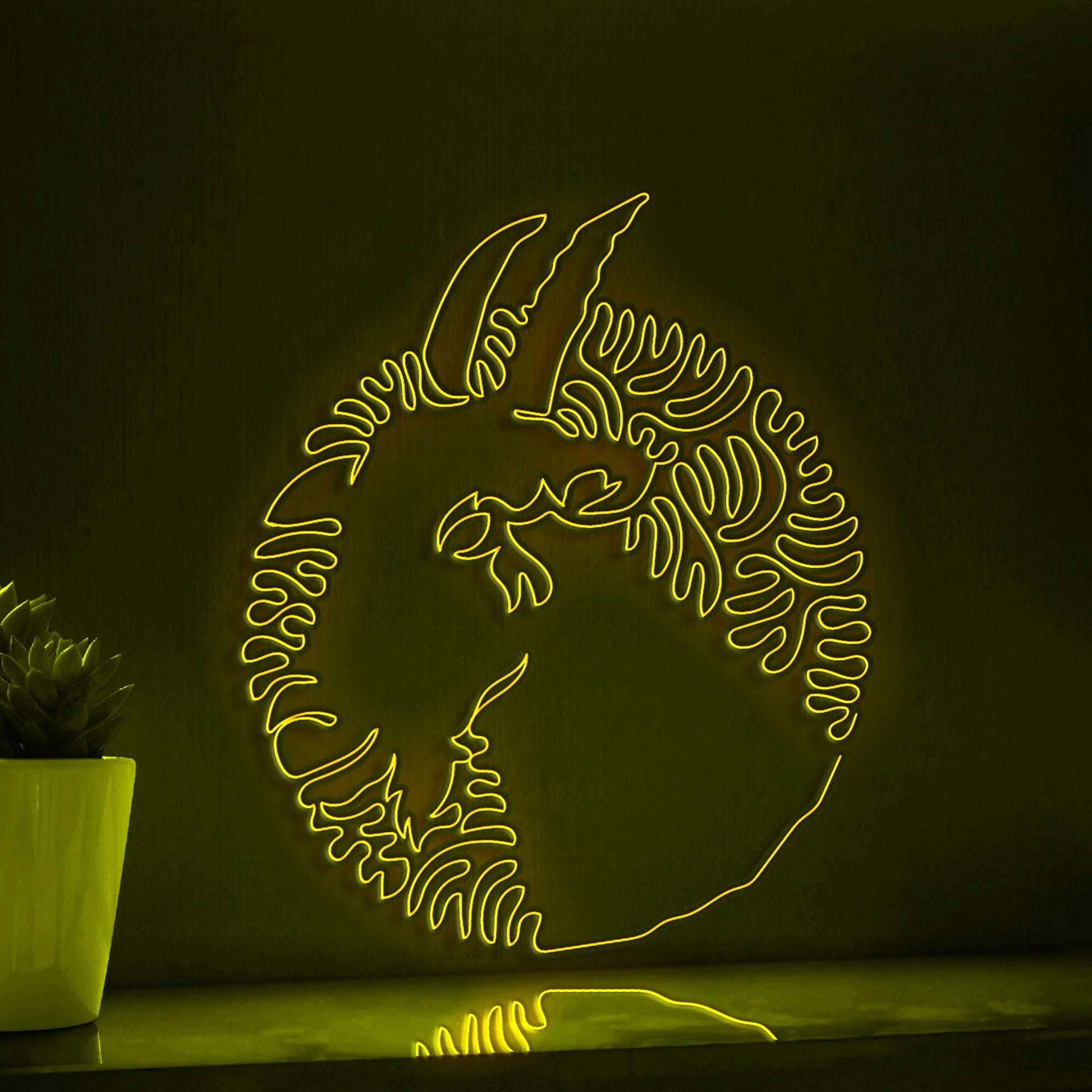 Goat One Line EL Wire Neon Sign - Perfect for Farm-themed Home Decor - myneonup