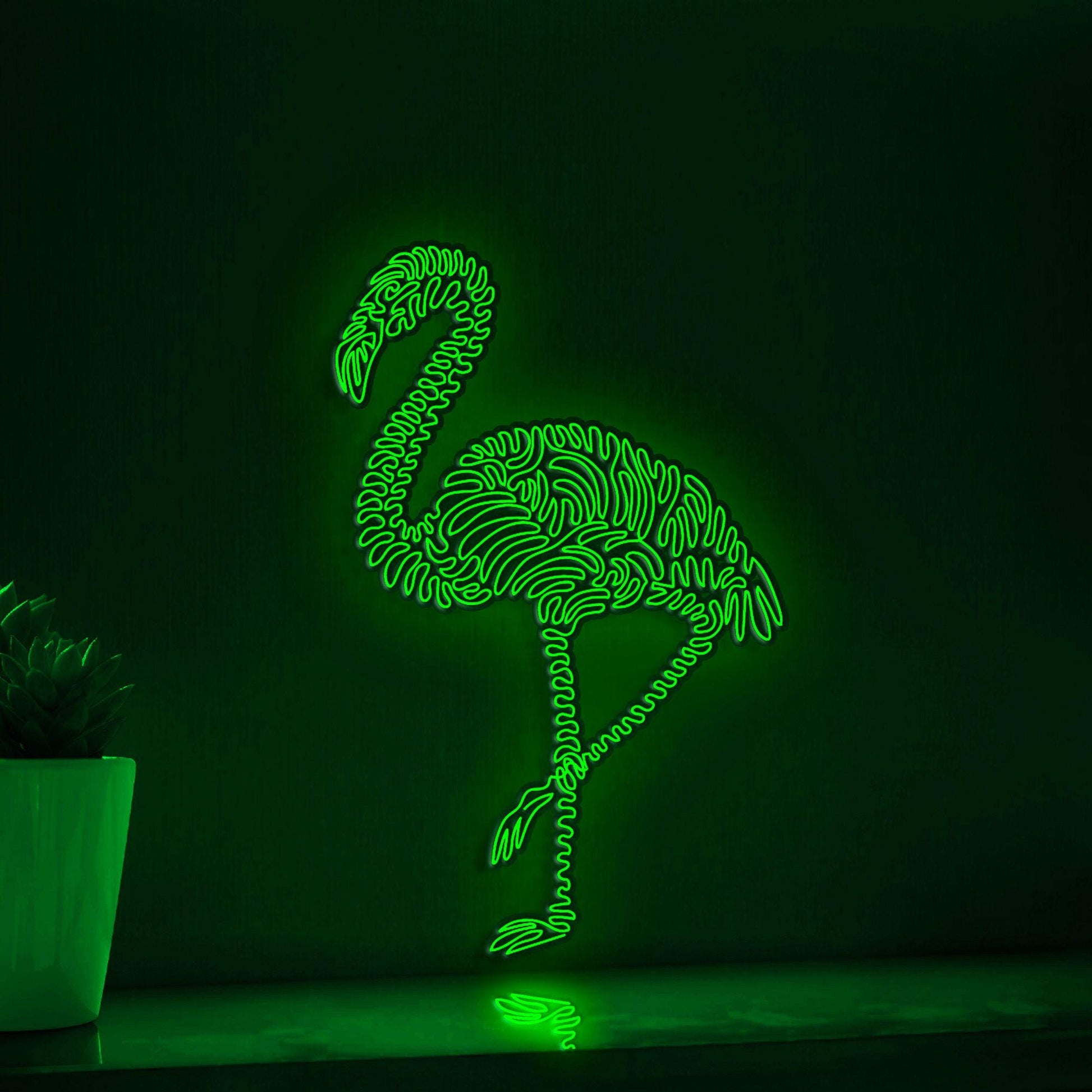 Flamingo One Line EL Wire Neon Sign - Exotic Bird Decor - myneonup