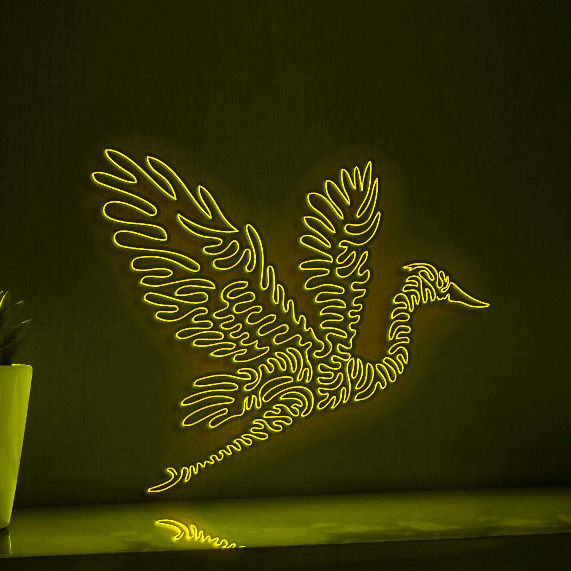 Heron One Line EL Wire Neon Sign - Long-Necked Bird Art, Ideal for Nature Lovers' Modern Wall Decor - myneonup