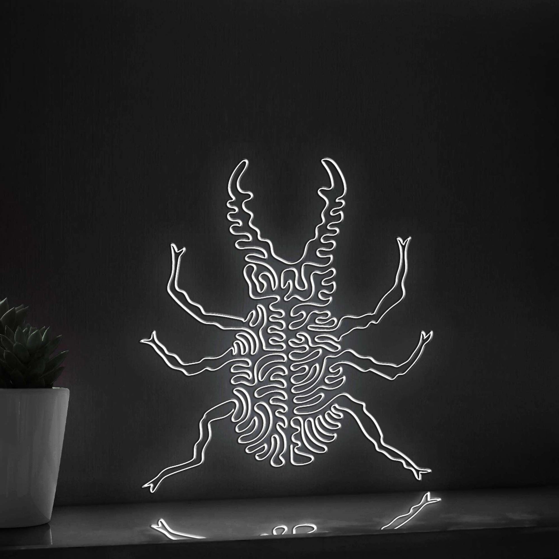 Beetle One Line EL Wire Neon Sign - Hard Wing Insect, Perfect for Tropical Wall Decor & Boho Lovers - myneonup