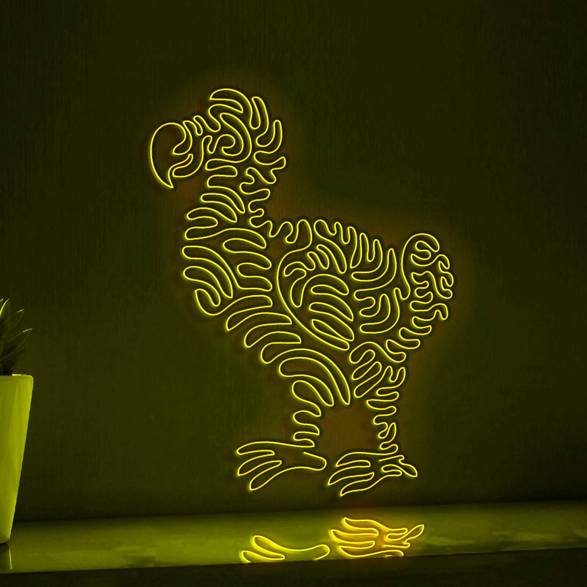 Dodo One Line EL Wire Neon Sign - Funny Dodo Abstract Art Neon for Home Decor - myneonup