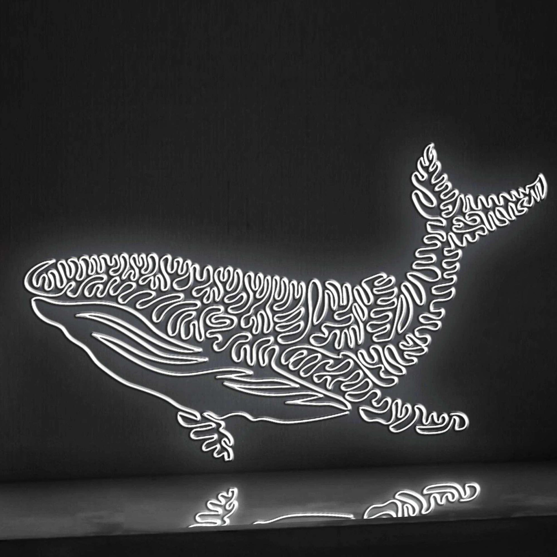 Whale One Line EL Wire Neon Sign - Ideal for Ocean Lovers, Perfect as Wall Decor - myneonup