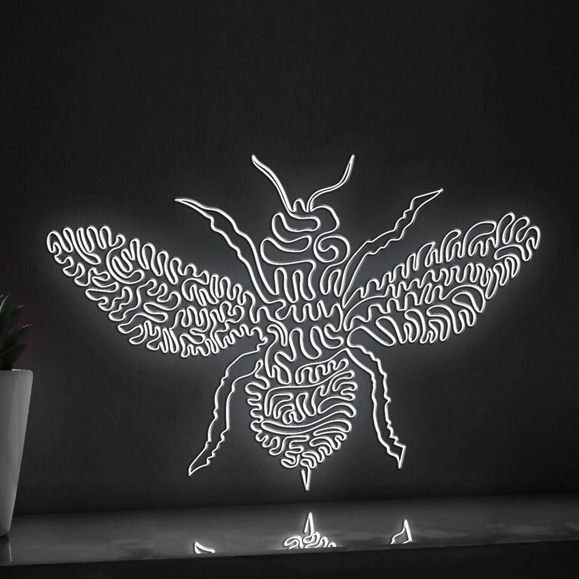Adorable Bee One Line EL Wire Neon Sign - Social Insect Decor - myneonup