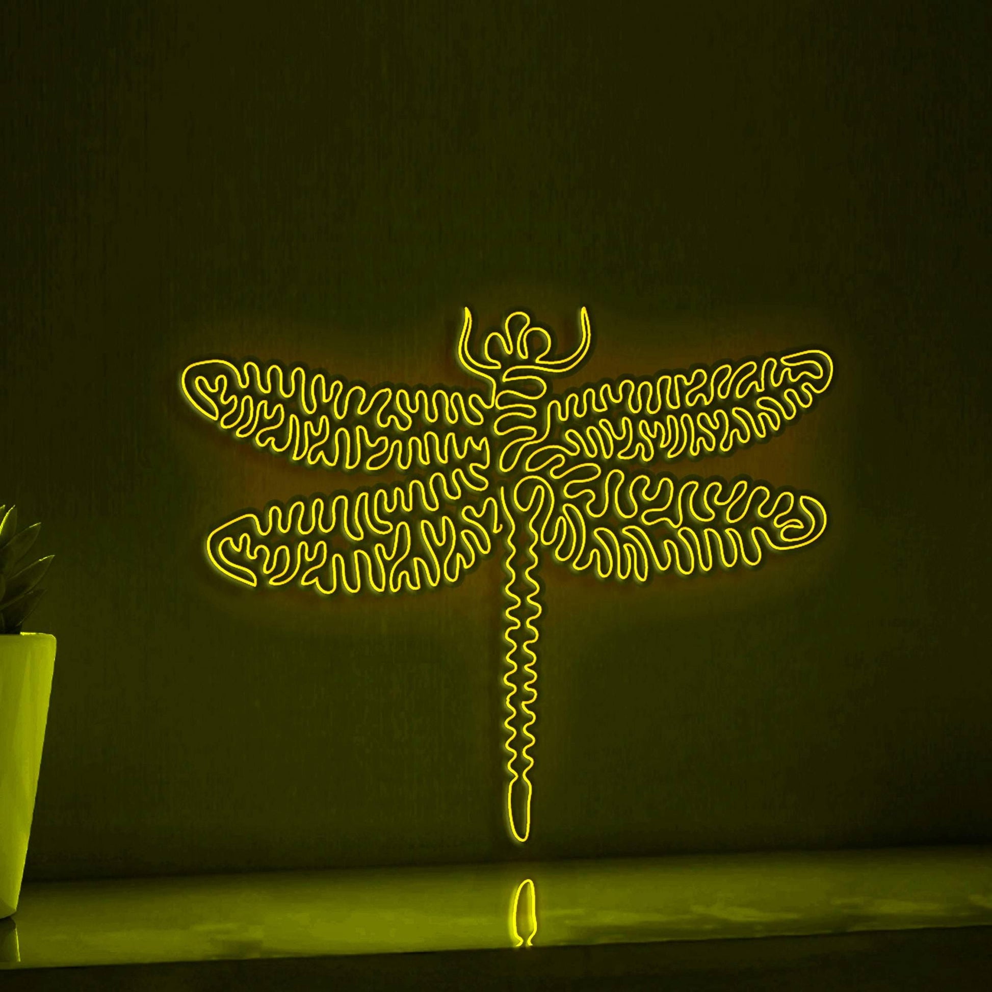 Dragonfly One Line EL Wire Neon Sign - Flying Insect Art - myneonup