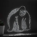 Gorilla One Line EL Wire Neon Sign - Wild Ape Wall Art - myneonup