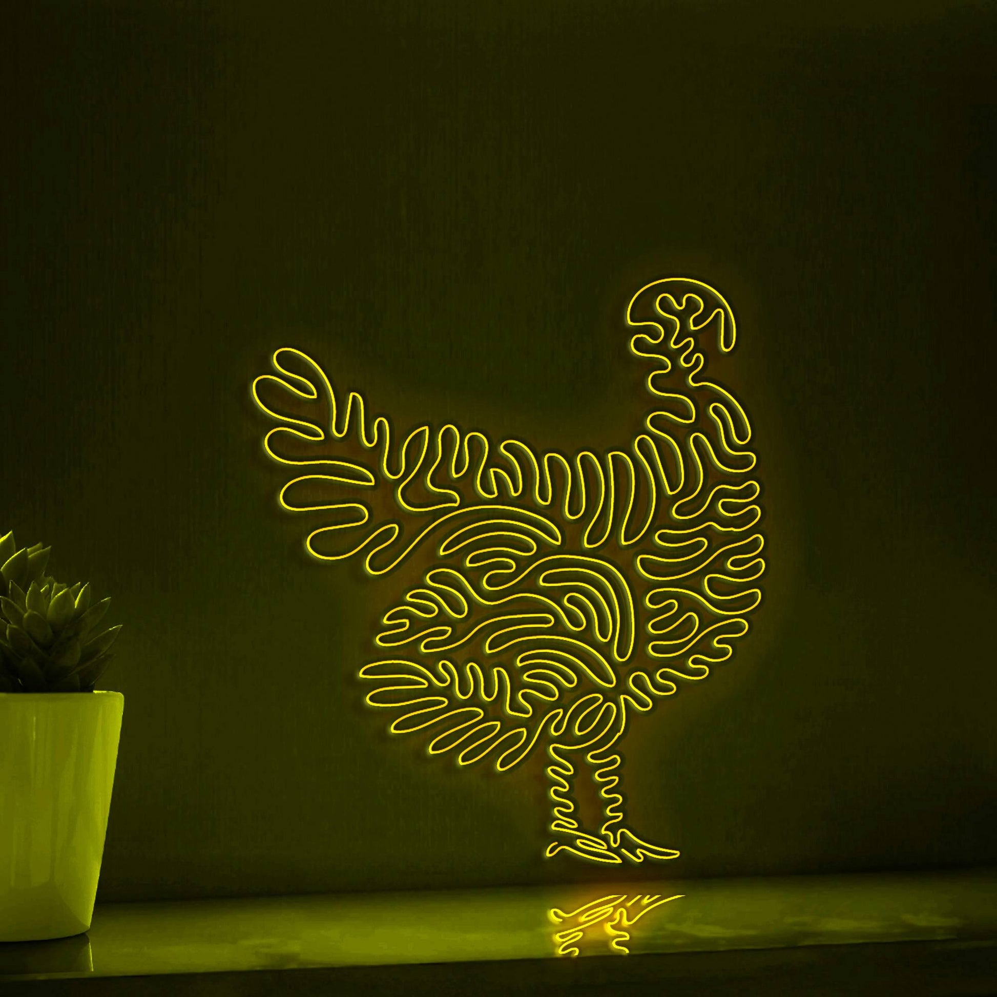 Turkey One Line EL Wire Neon Sign - Perfect for Thanksgiving Decor and Modern Homes - myneonup