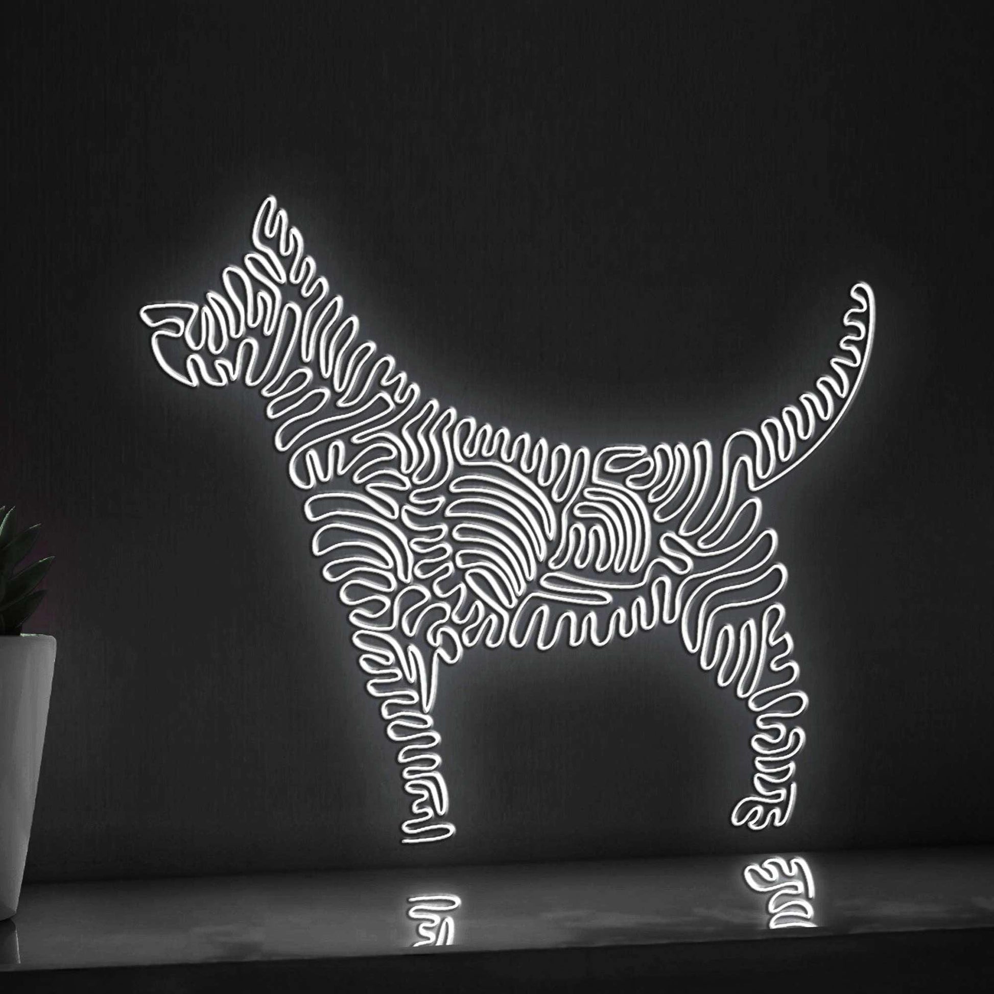 Dog One Line EL Wire Neon Sign - Fluffy Pet Wall Art - myneonup