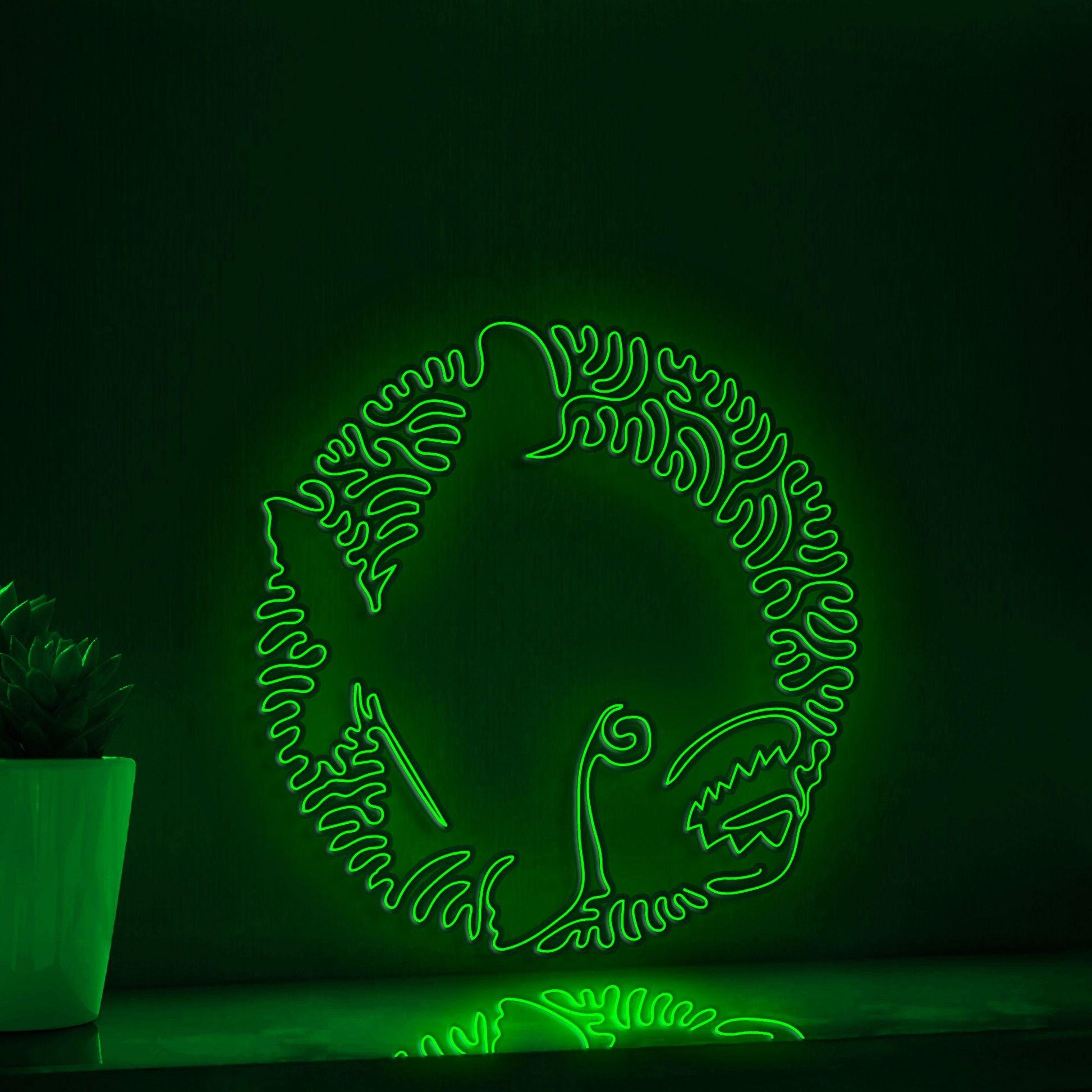 Piranha One Line EL Wire Neon Sign - Sharp-Toothed Predator, Ideal for Aquatic & Nature Lovers' Wall Decor - myneonup