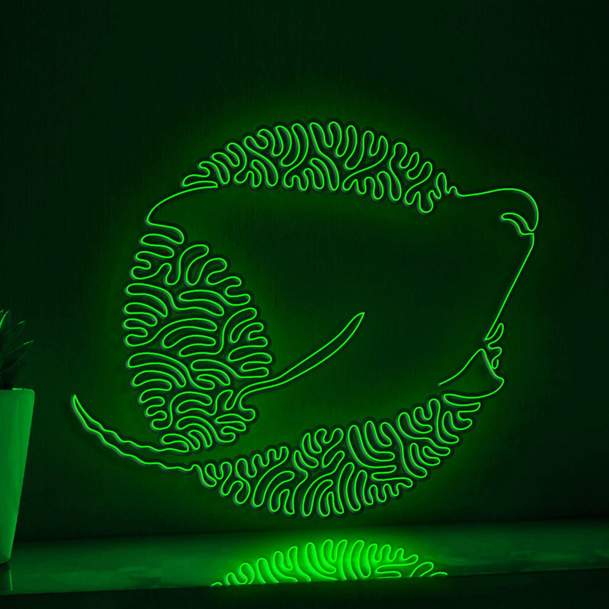 Stingray One Line EL Wire Neon Sign - Flat-Bodied Marine Decor - myneonup