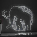 Mammoth One Line EL Wire Neon Sign - Ice Age Giant Wall Art - myneonup
