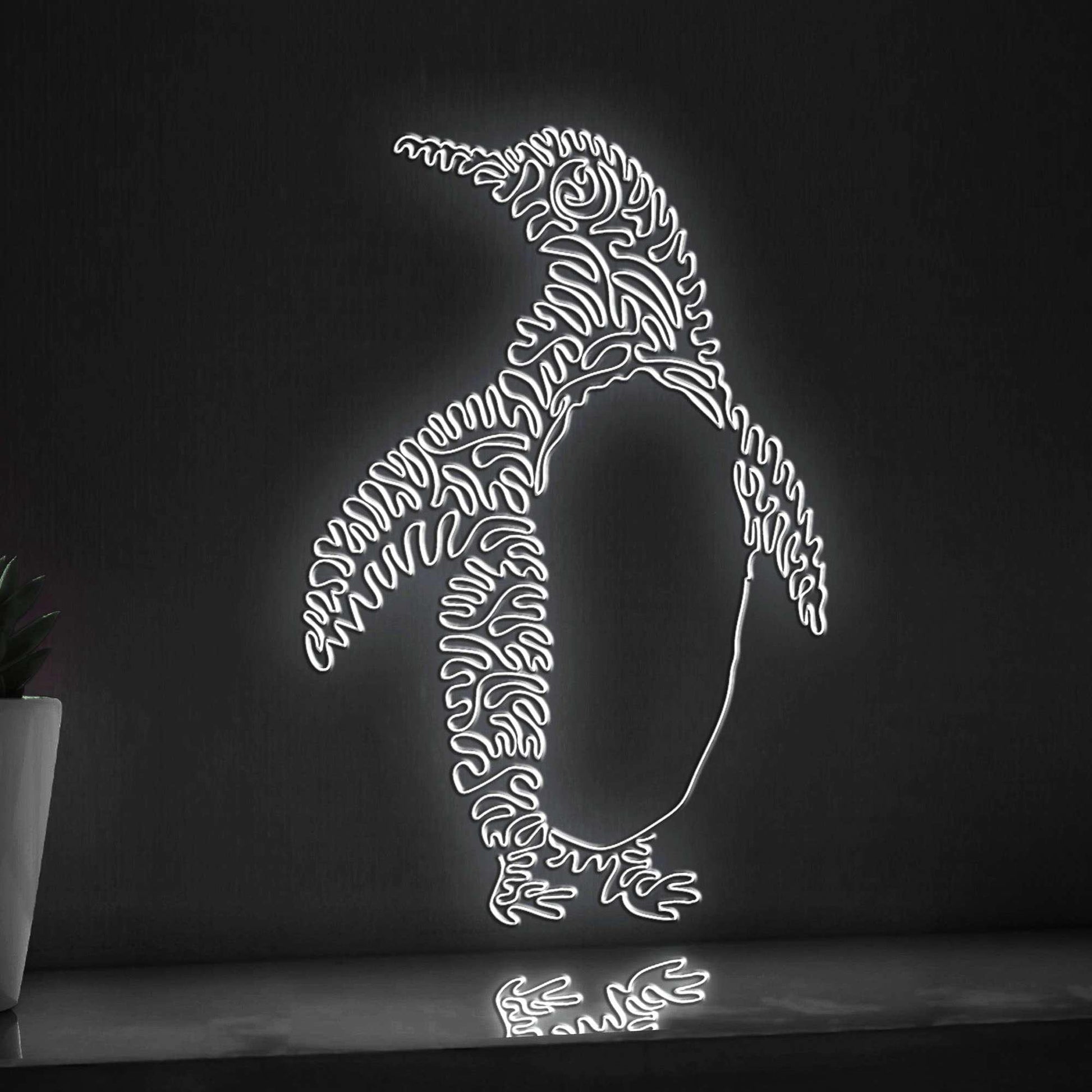 Penguin One Line EL Wire Neon Sign - Adorable Antarctic Penguin Decor - myneonup