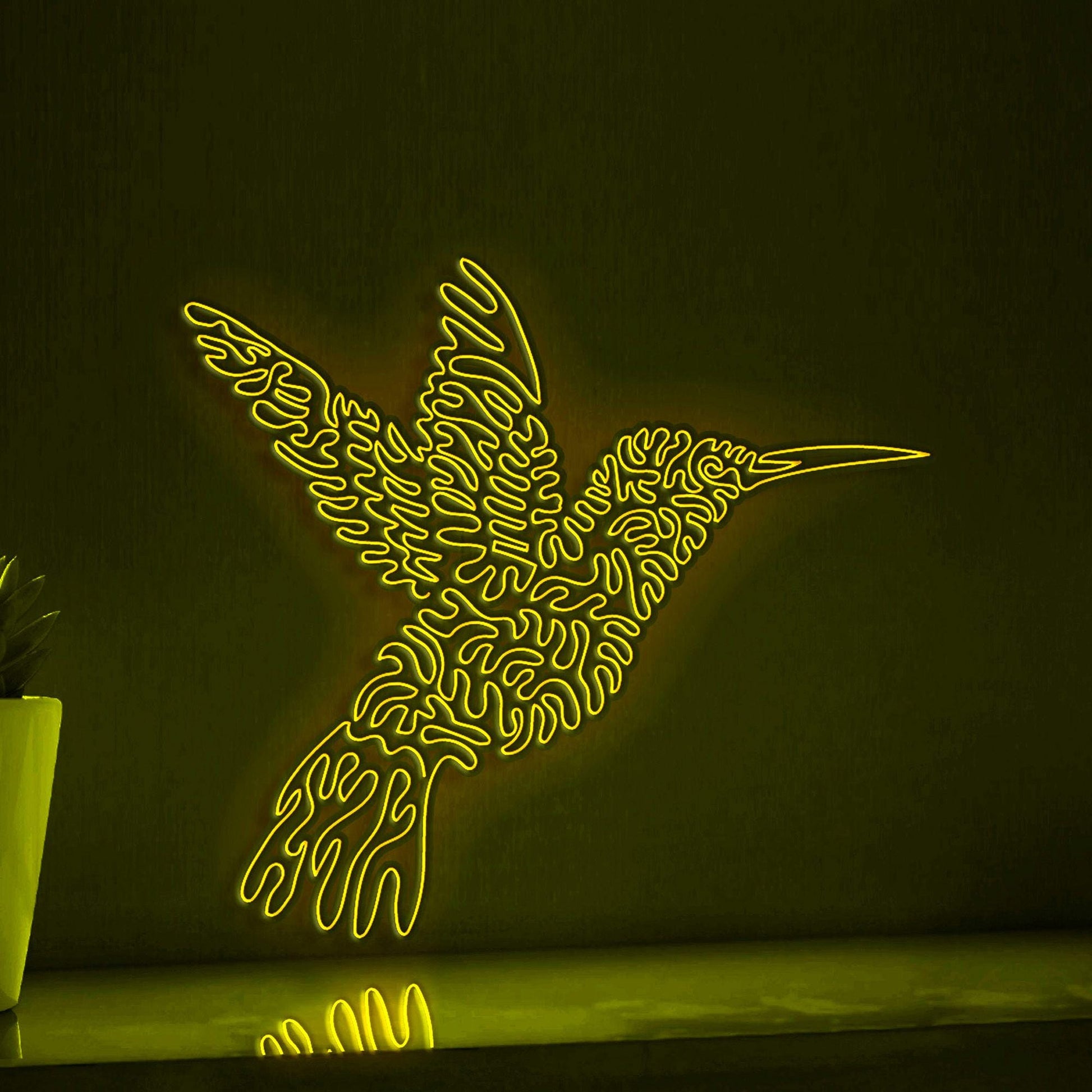 Hummingbird One Line EL Wire Neon Sign - Short Bill Bird Art, Ideal for Pet Lovers & Boho Decor - myneonup