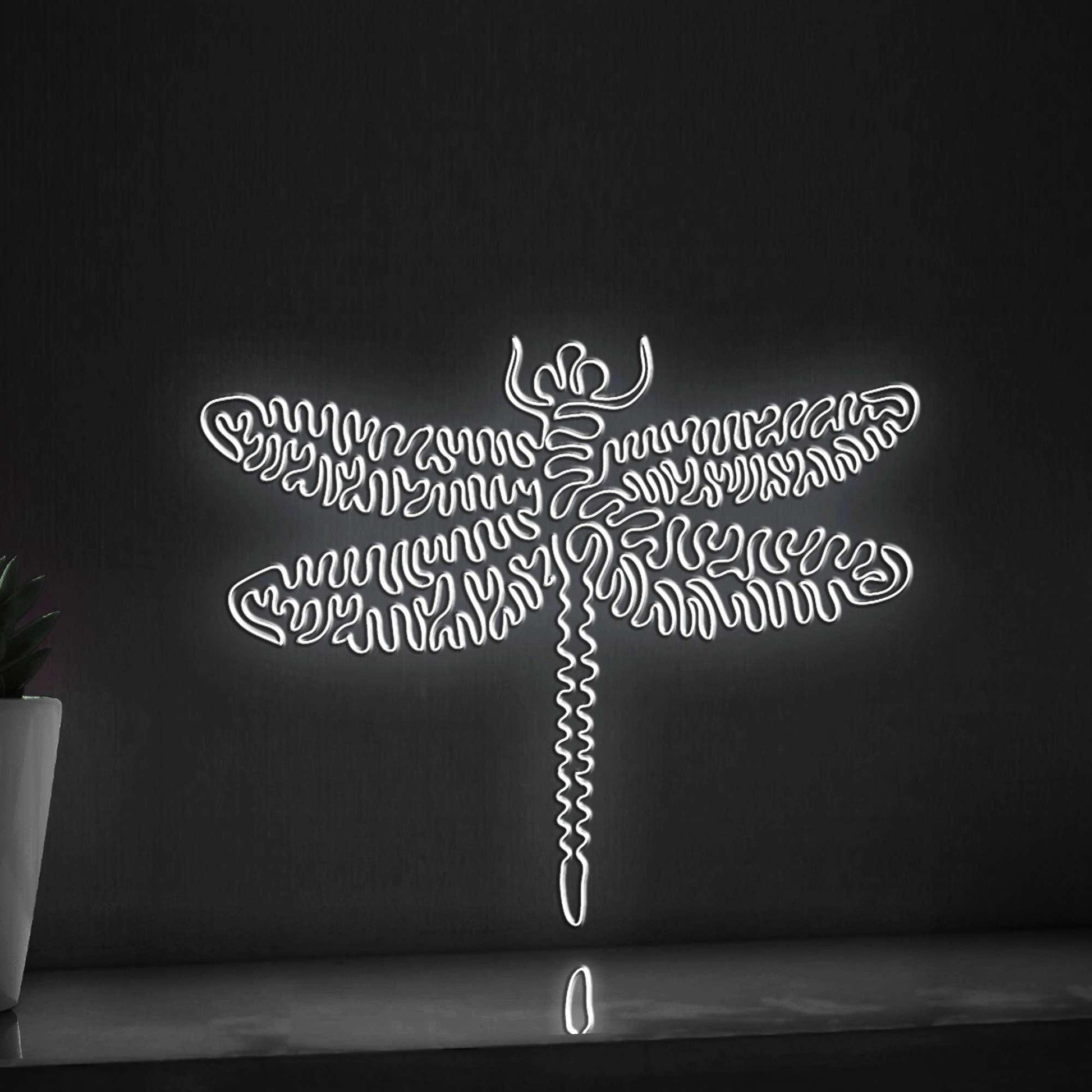Dragonfly One Line EL Wire Neon Sign - Flying Insect Art - myneonup