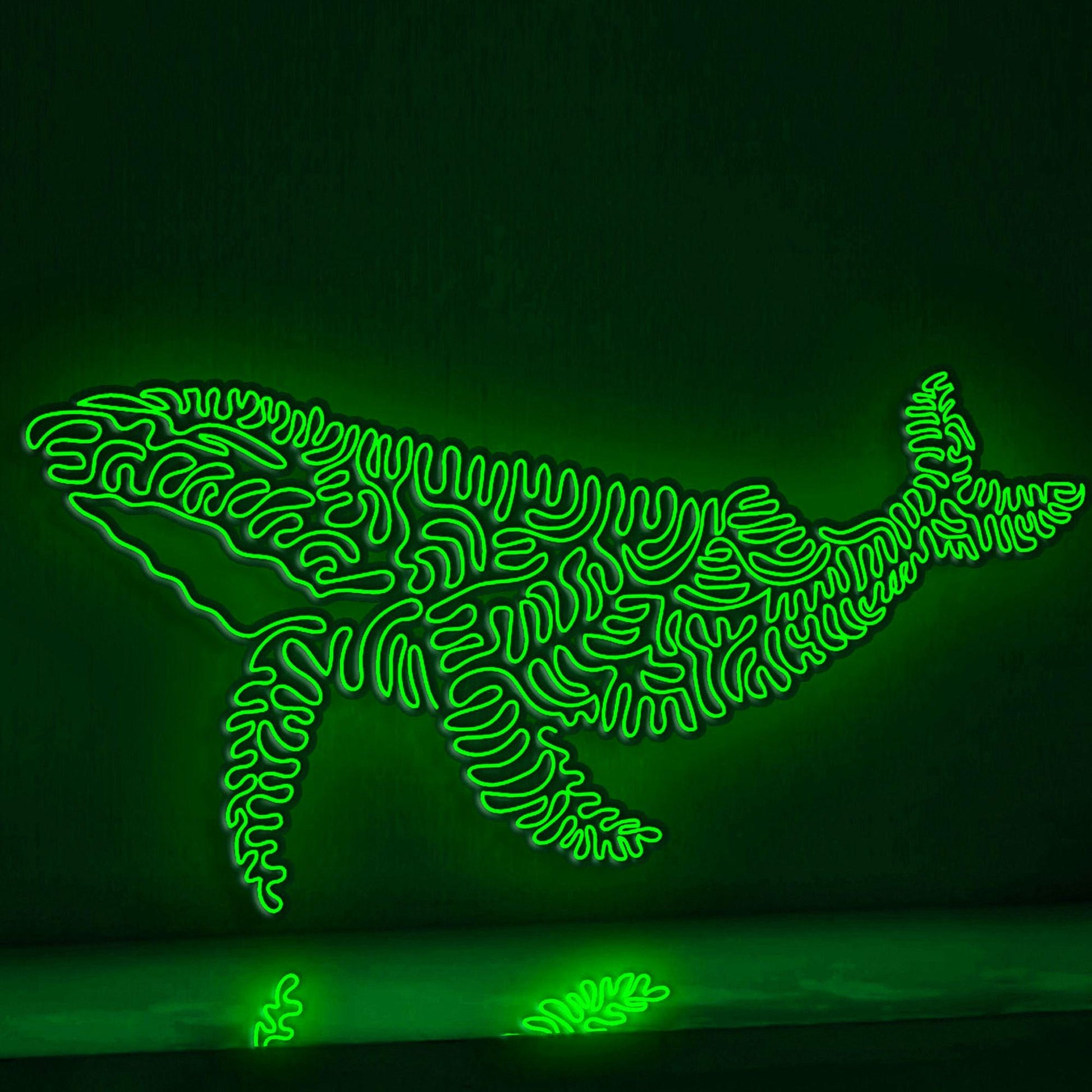 Whale One Line EL Wire Neon Sign - Intelligent Giant Light Decor - myneonup