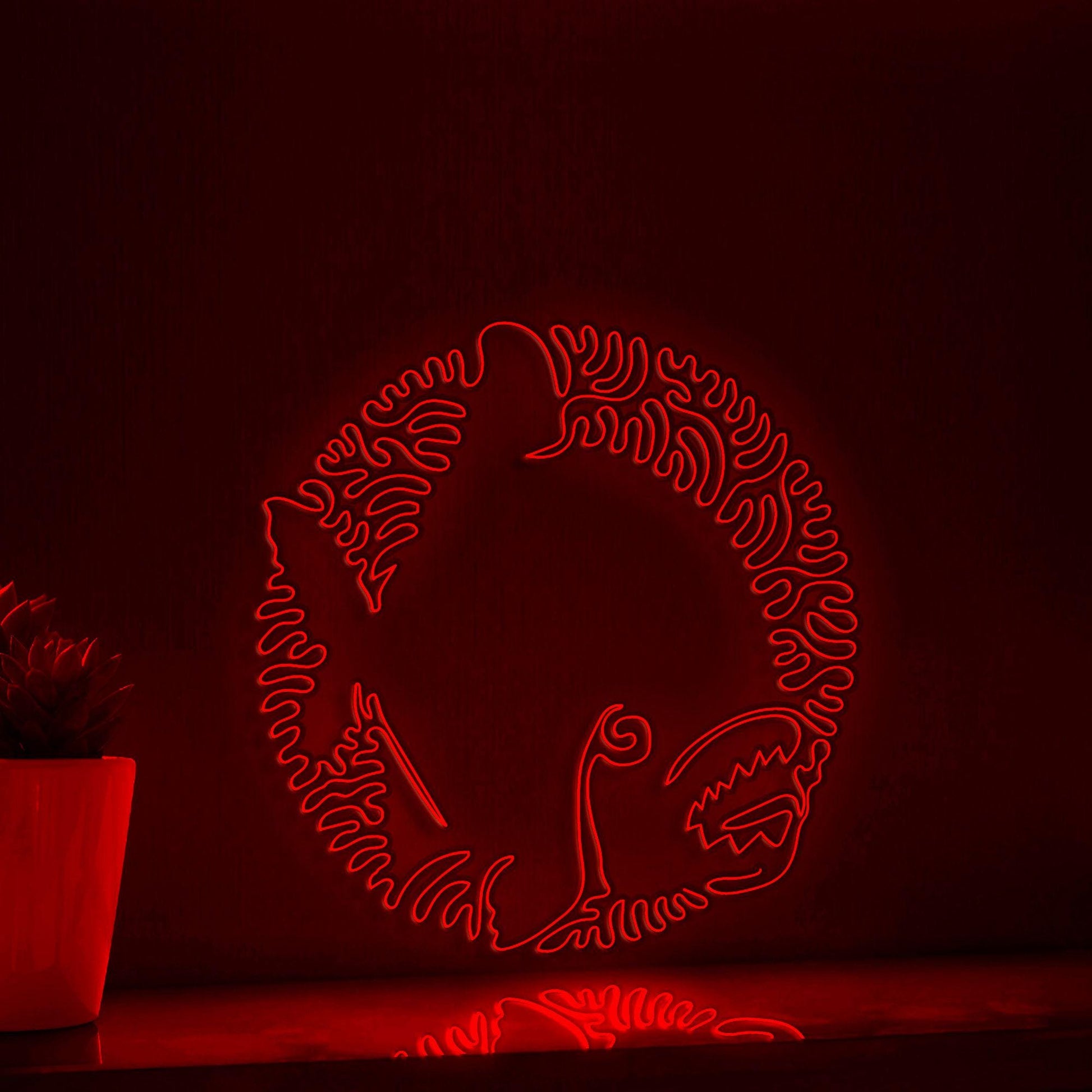 Piranha One Line EL Wire Neon Sign - Sharp-Toothed Predator, Ideal for Aquatic & Nature Lovers' Wall Decor - myneonup