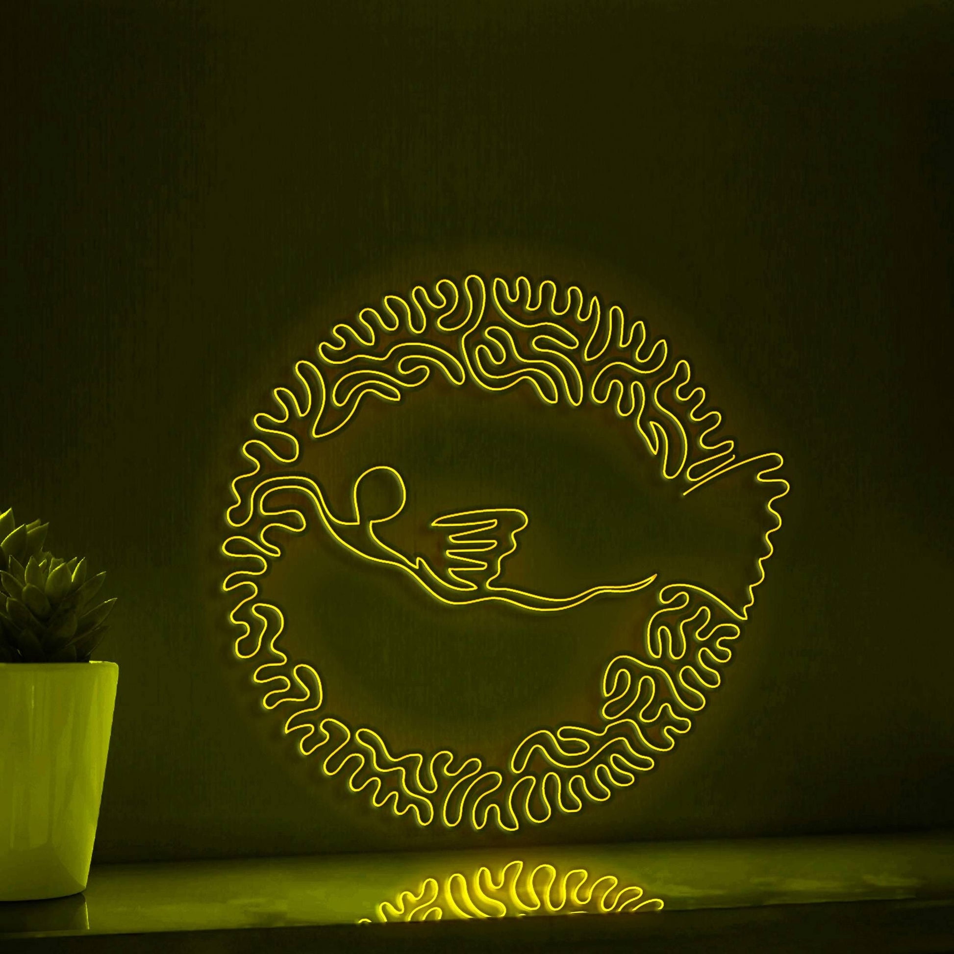 Pufferfish One Line EL Wire Neon Sign - Light Art for Ocean Lovers and Home Decor - myneonup