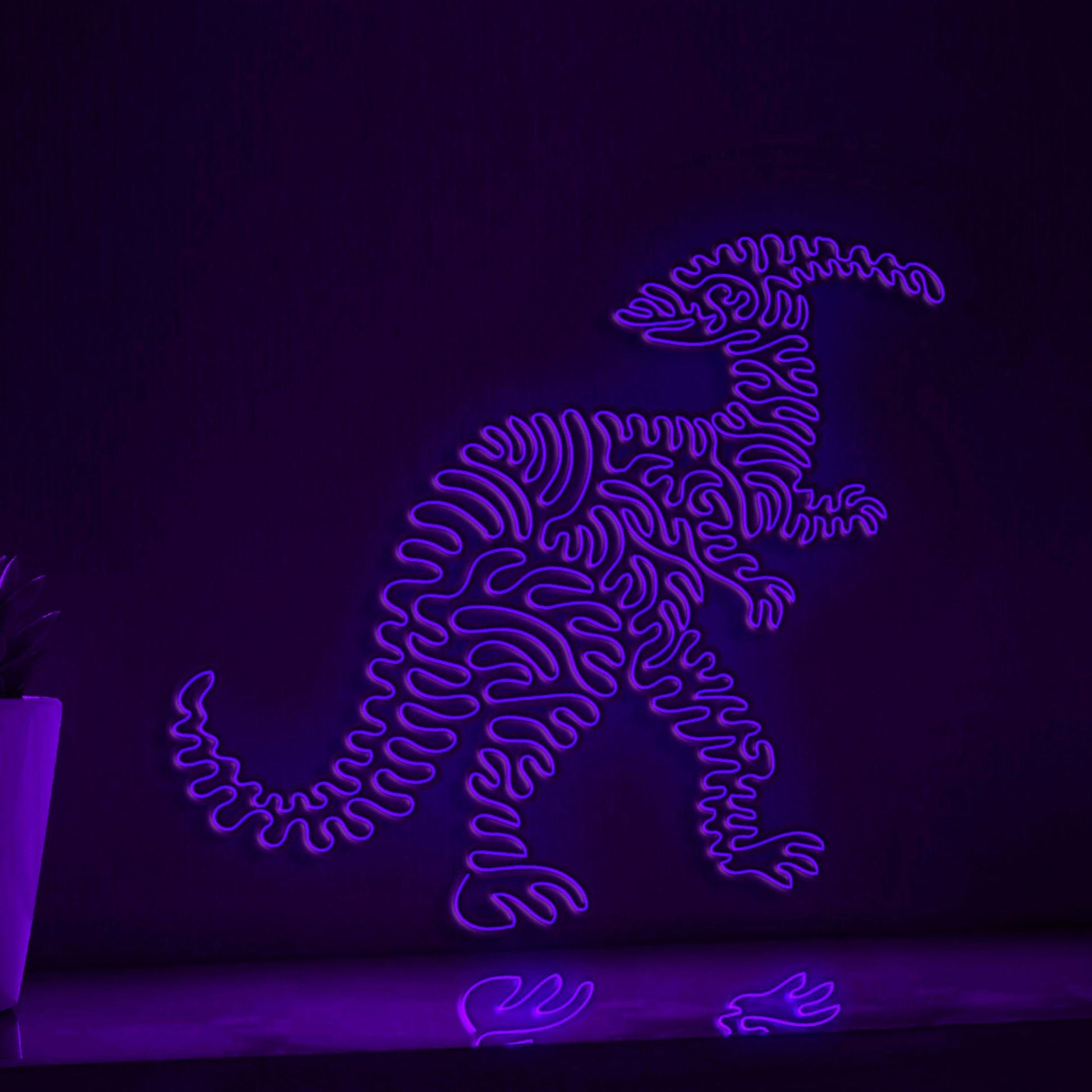 Parasaurolophus EL Wire Neon Sign - Ideal for Dino Lovers & Modern Wall Decor - myneonup