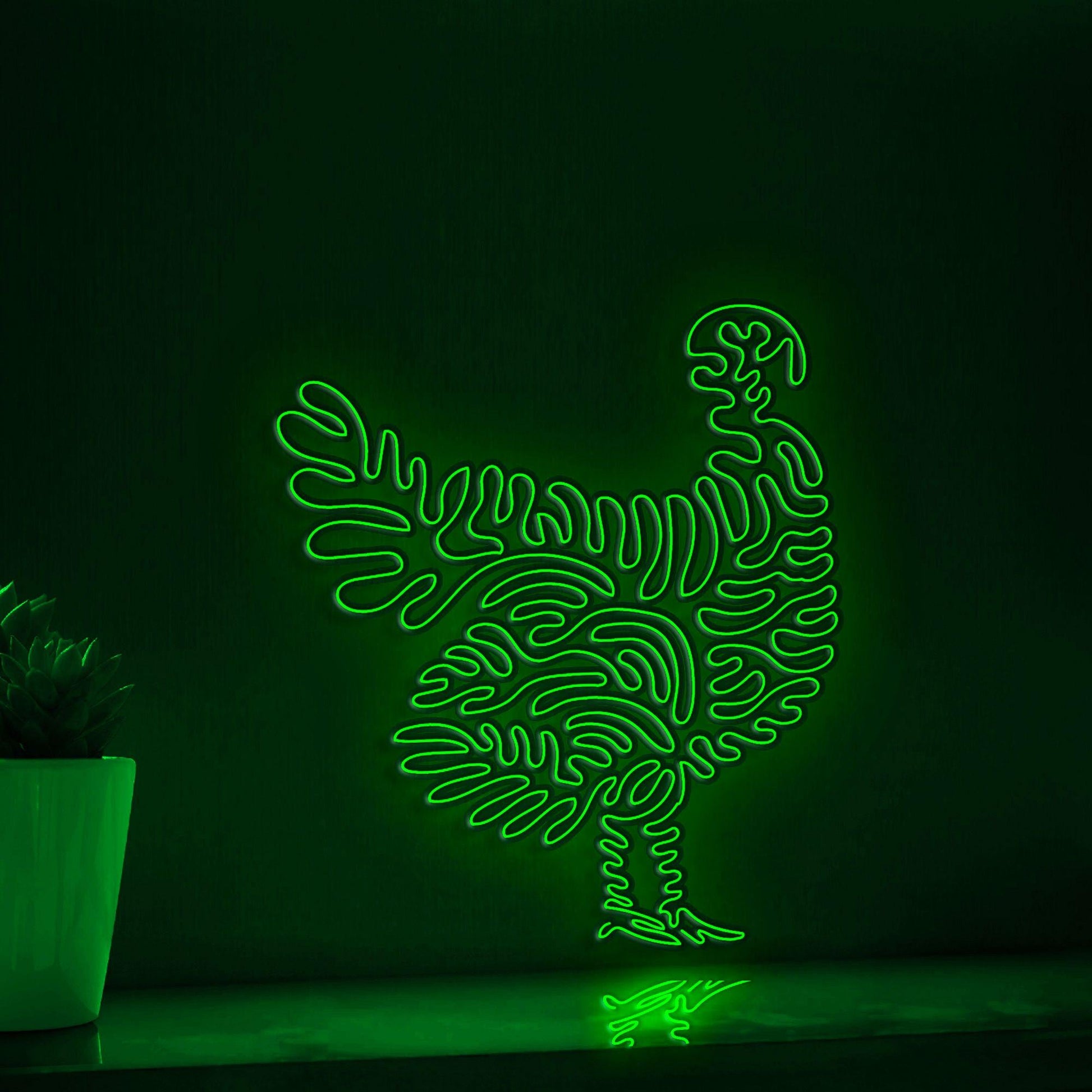 Turkey One Line EL Wire Neon Sign - Perfect for Thanksgiving Decor and Modern Homes - myneonup