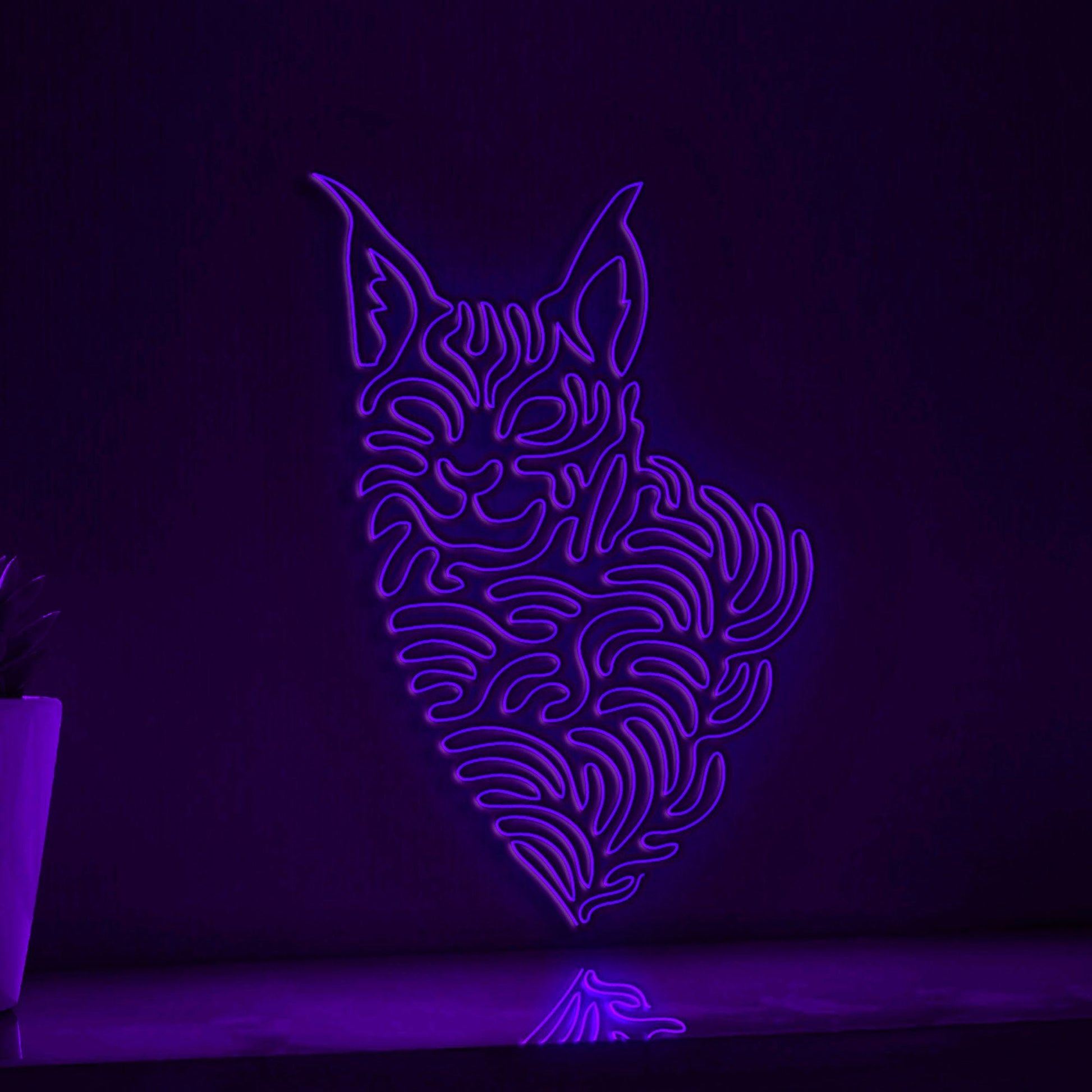 Lynx One Line EL Wire Neon Sign - Abstract Art Neon for Nature Lovers' Modern Wall Decor - myneonup