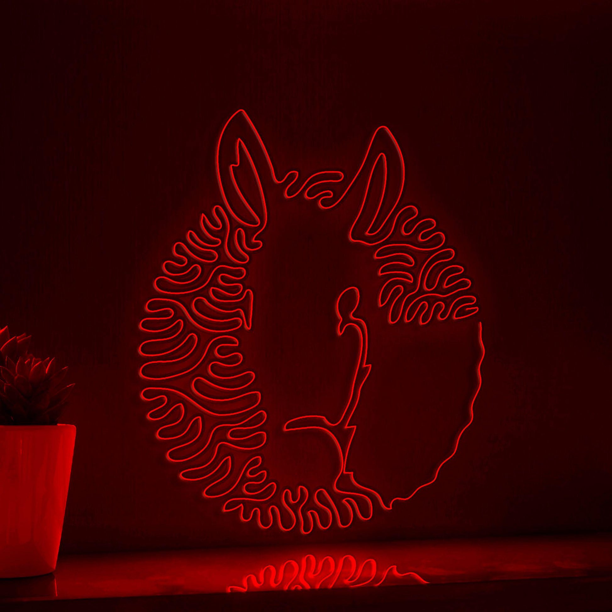 Donkey One Line EL Wire Neon Sign - Friendly Grazer Light Art - myneonup