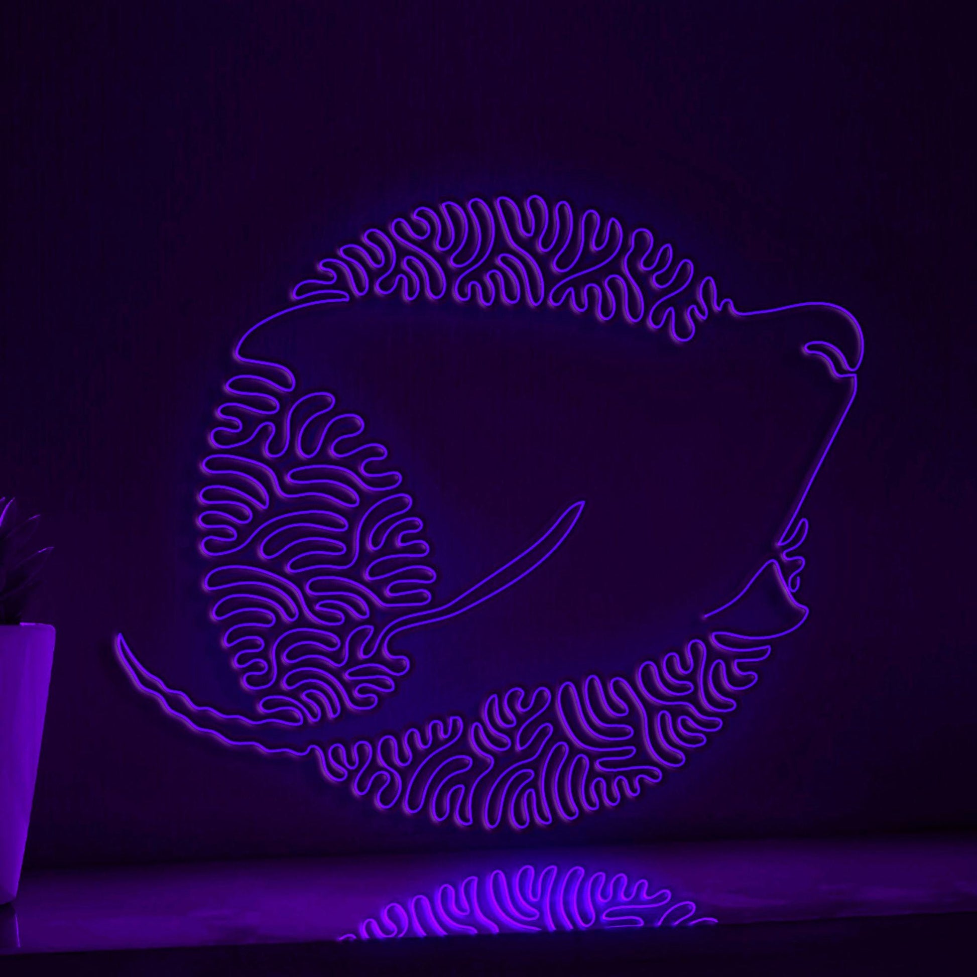 Stingray One Line EL Wire Neon Sign - Flat-Bodied Marine Decor - myneonup
