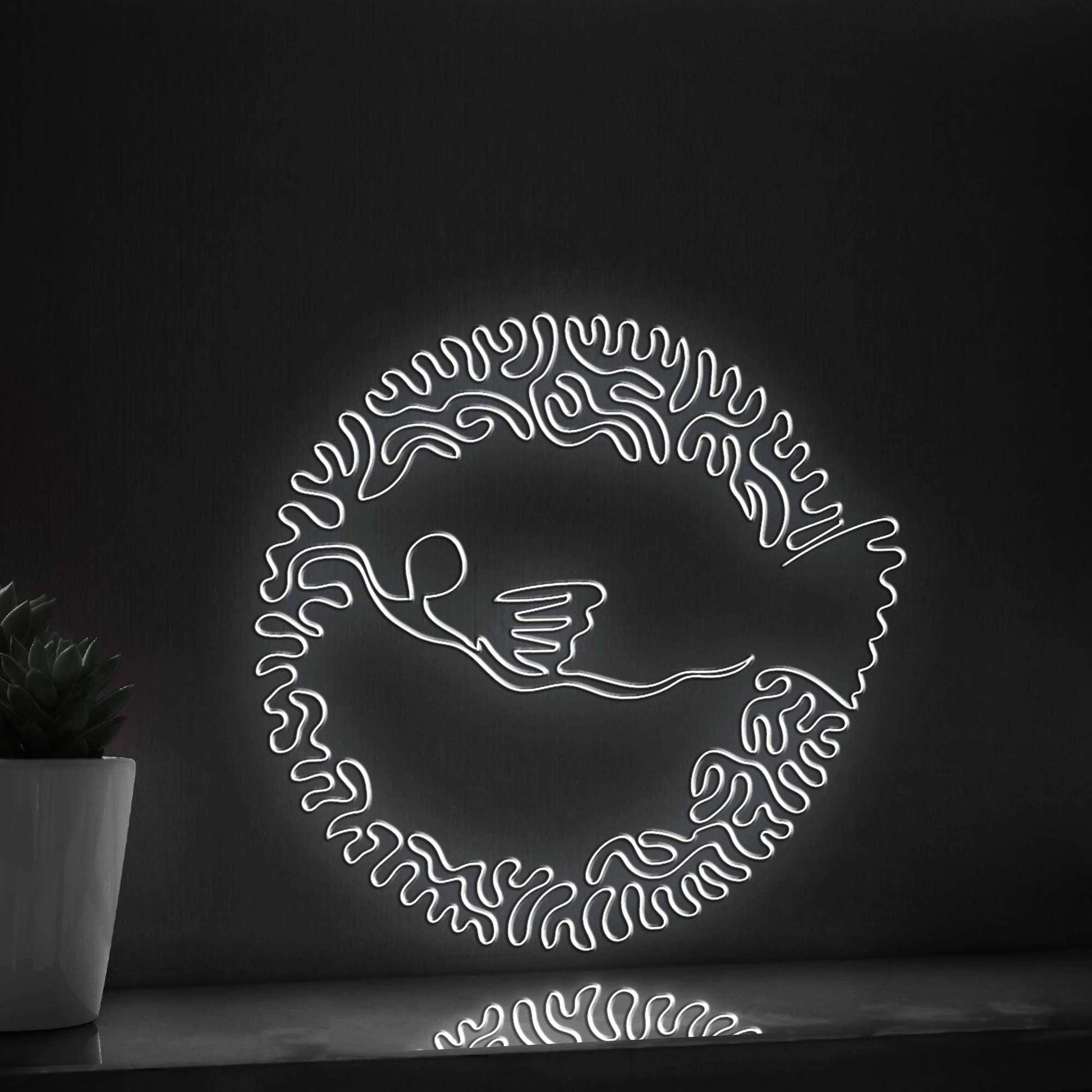 Pufferfish One Line EL Wire Neon Sign - Light Art for Ocean Lovers and Home Decor - myneonup