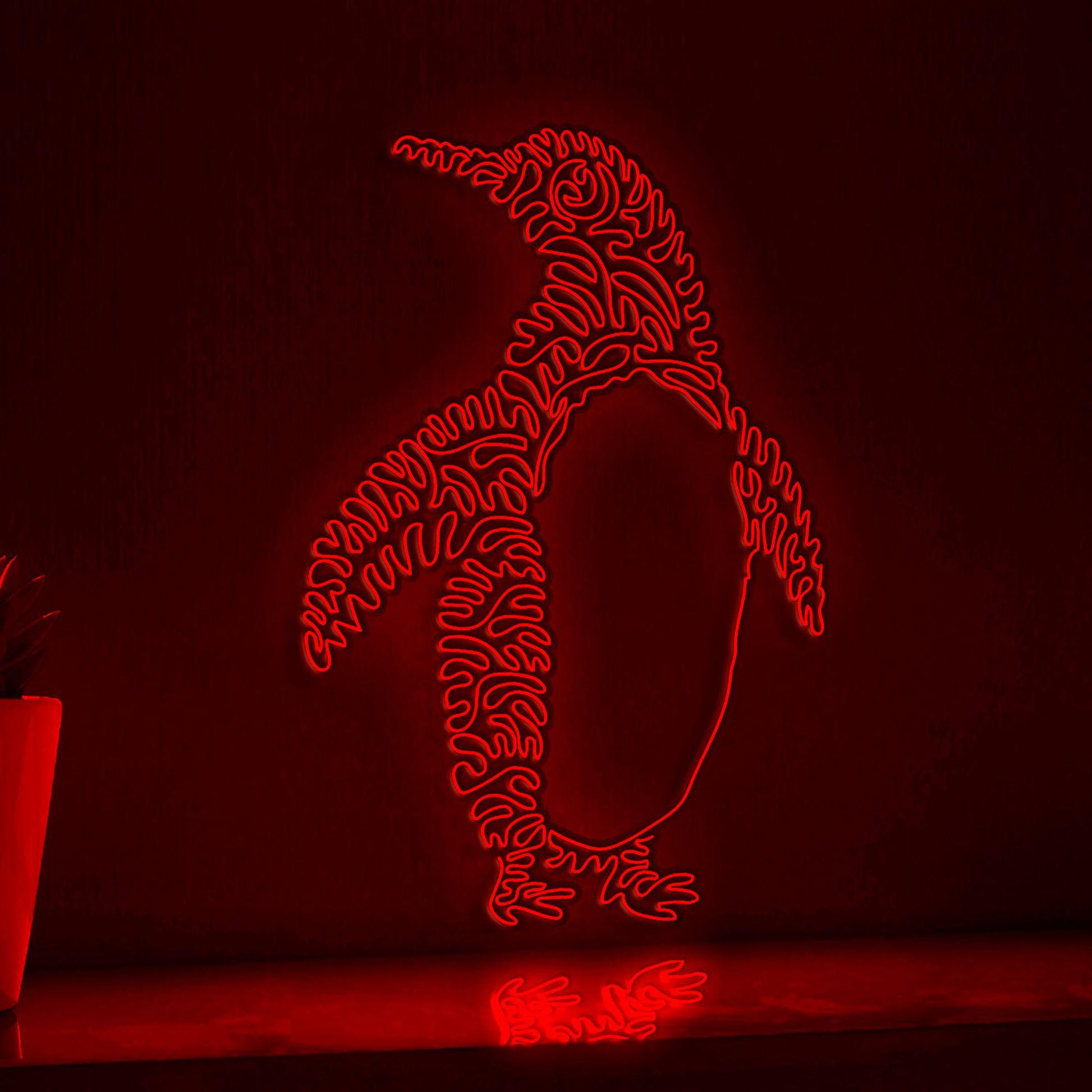 Penguin One Line EL Wire Neon Sign - Adorable Antarctic Penguin Decor - myneonup