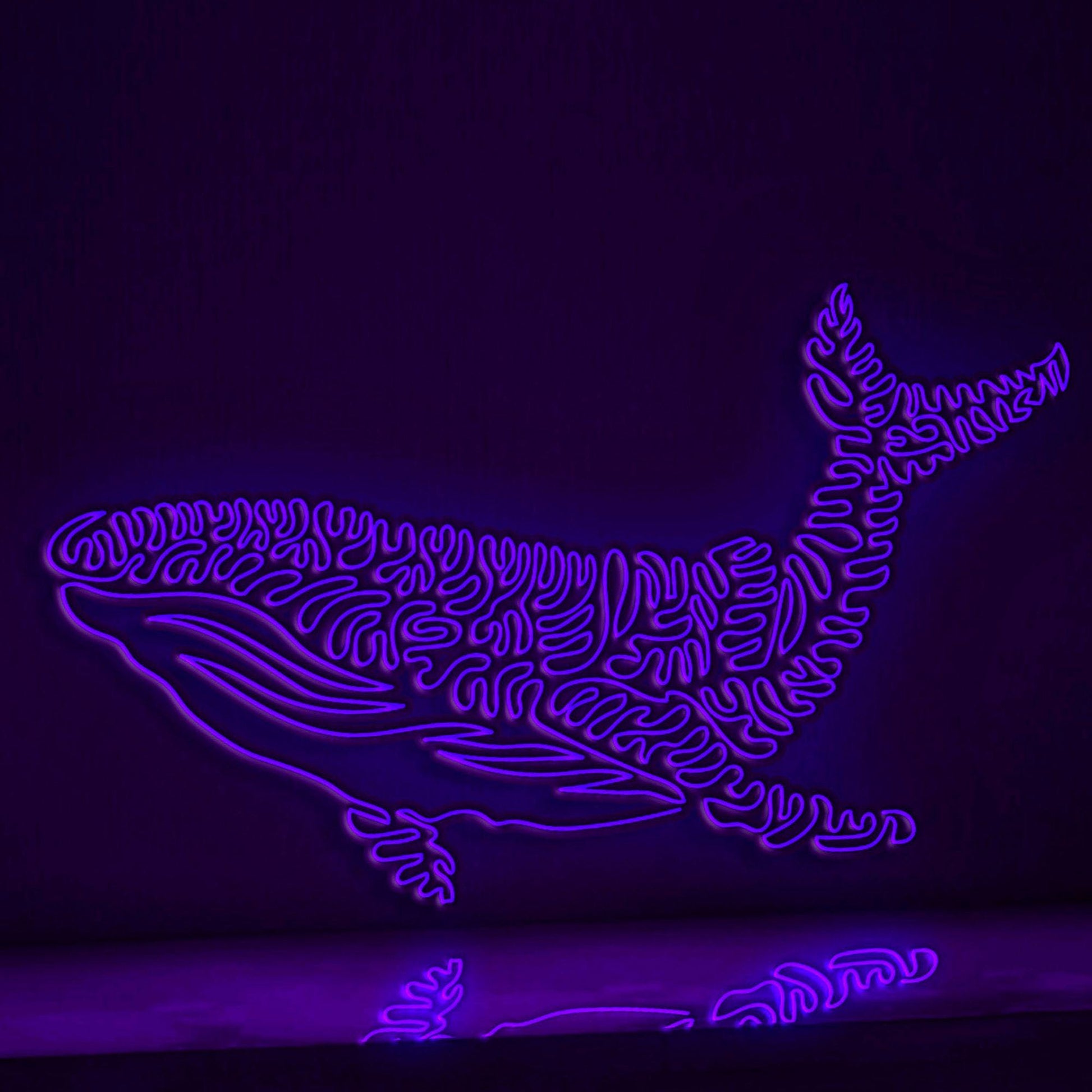 Whale One Line EL Wire Neon Sign - Ideal for Ocean Lovers, Perfect as Wall Decor - myneonup