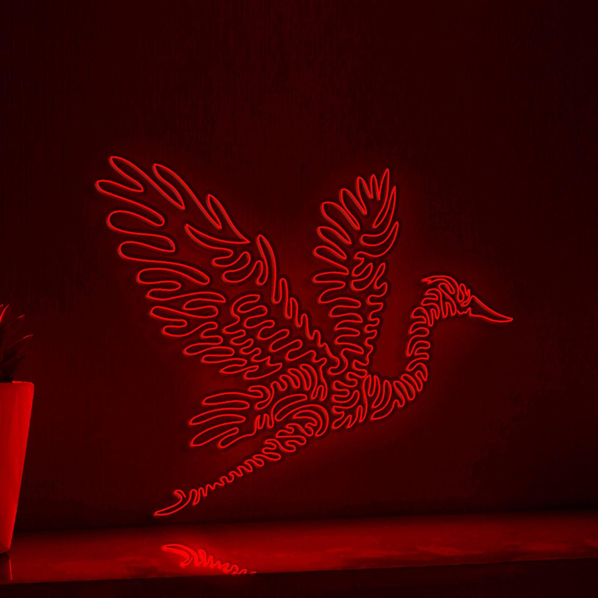 Heron One Line EL Wire Neon Sign - Long-Necked Bird Art, Ideal for Nature Lovers' Modern Wall Decor - myneonup