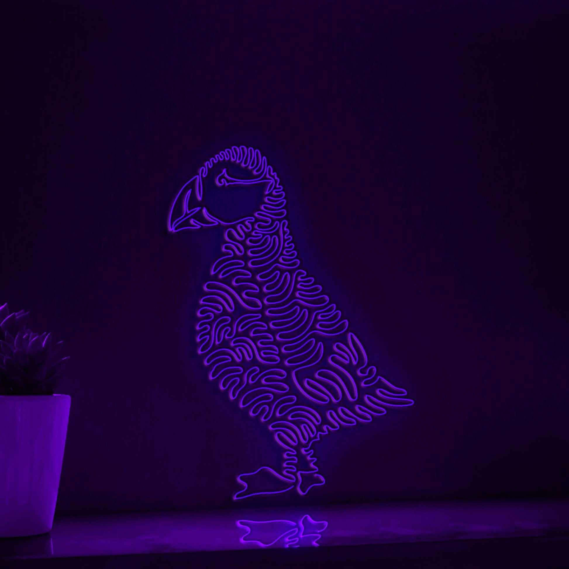 Puffin One Line EL Wire Neon Sign - Sea Clown Bird Decor - myneonup