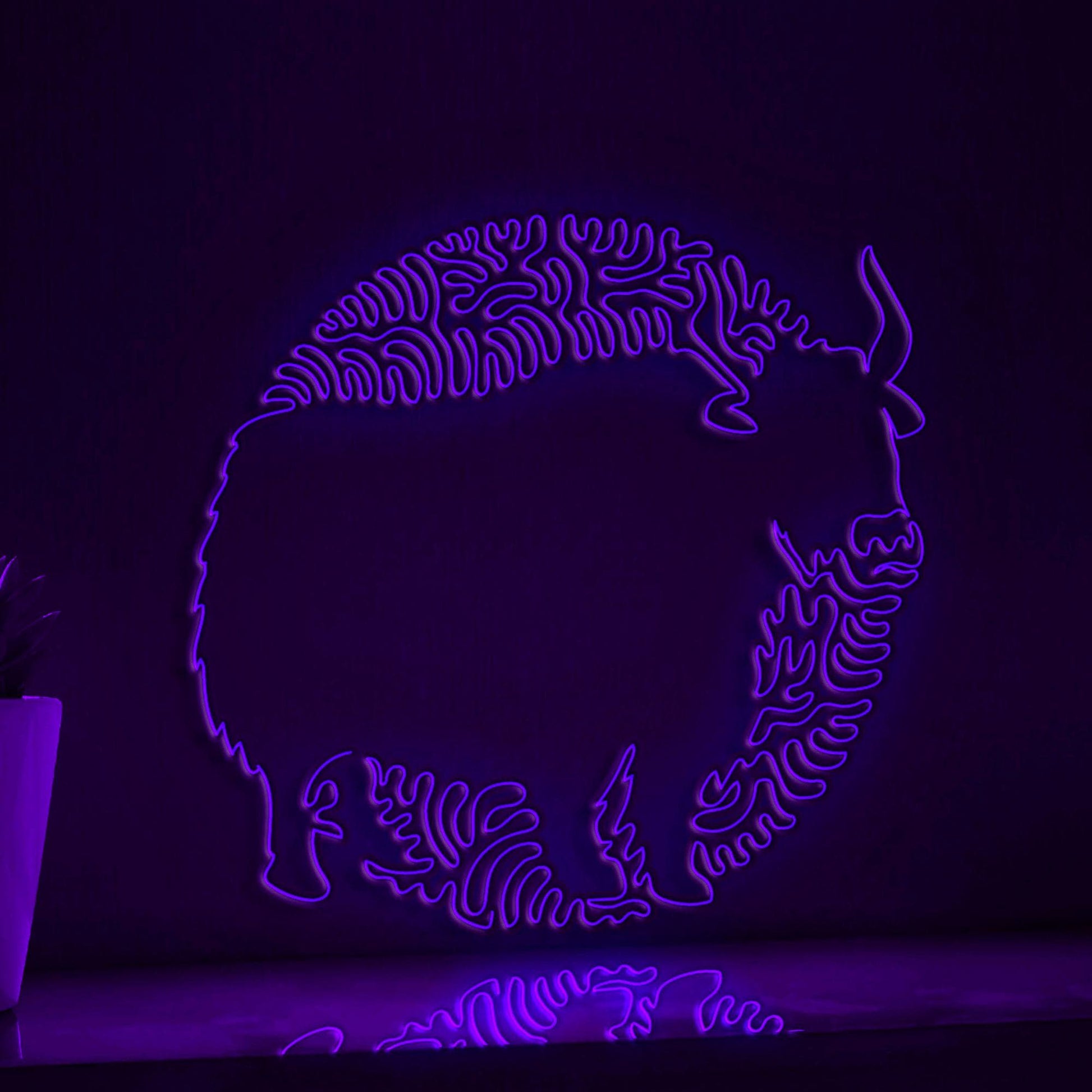 Yak One Line EL Wire Neon Sign - Abstract Yak Neon Sign for Modern Wall Decor - myneonup