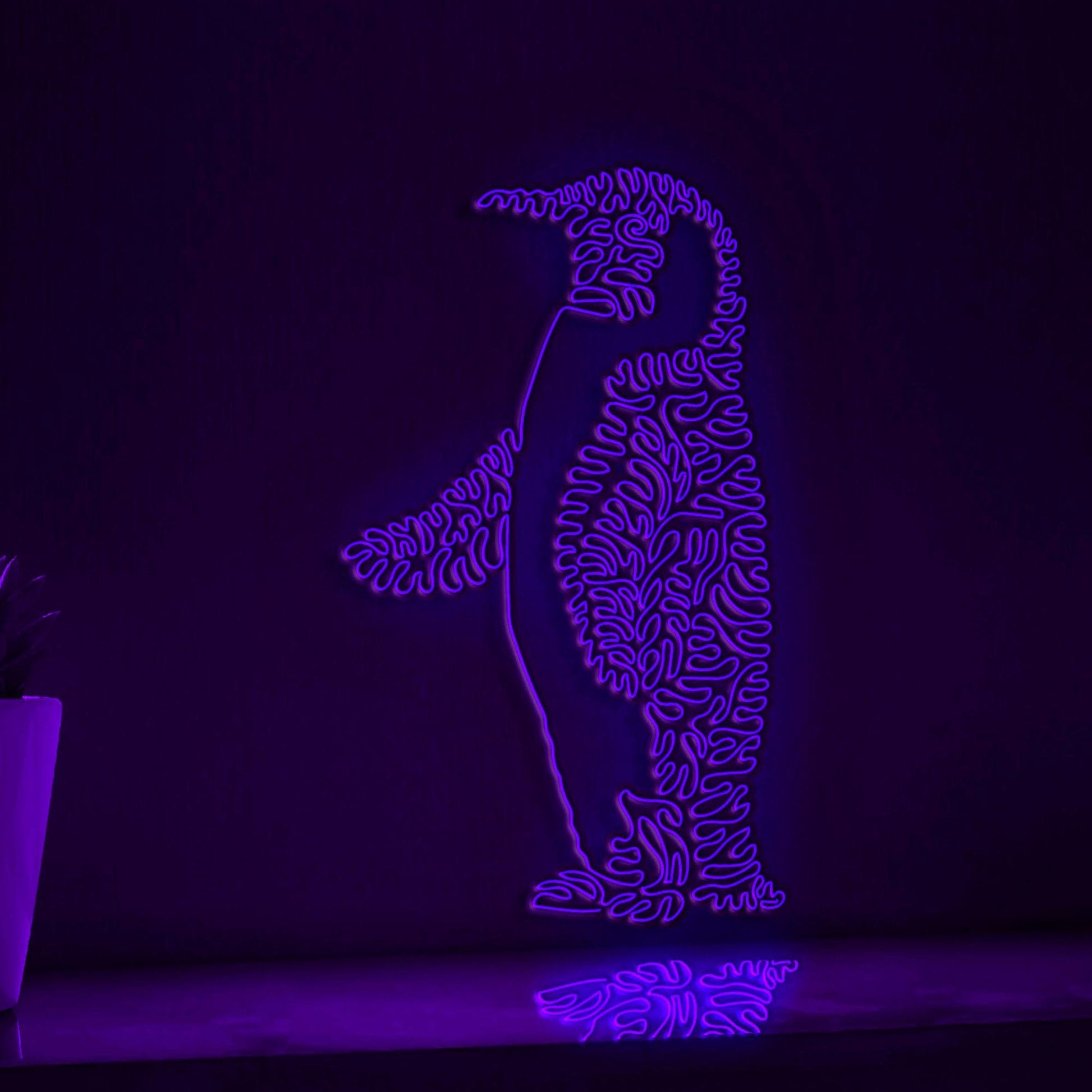 Penguin One Line EL Wire Neon Sign 1 - Flightless Bird Lighted Wall Art - myneonup