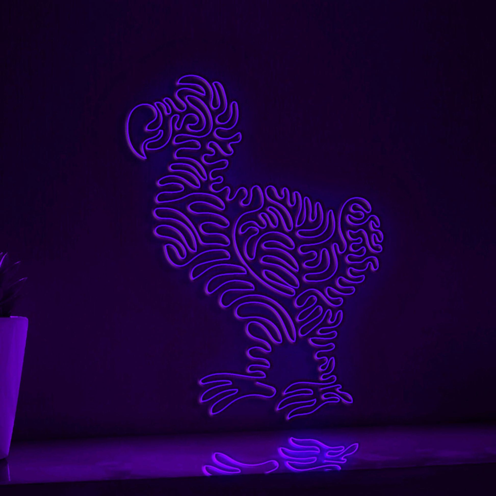Dodo One Line EL Wire Neon Sign - Funny Dodo Abstract Art Neon for Home Decor - myneonup