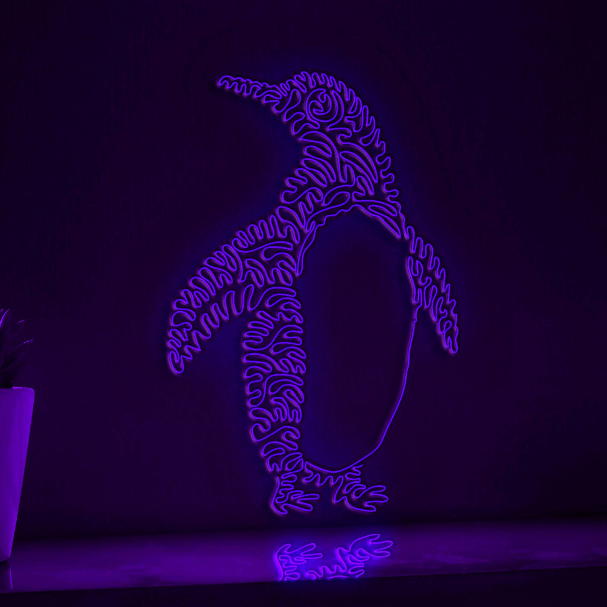 Penguin One Line EL Wire Neon Sign - Adorable Antarctic Penguin Decor - myneonup