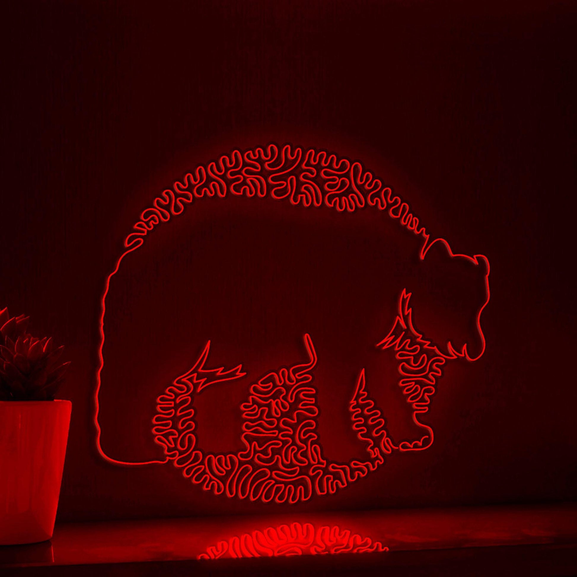 Bear One Line EL Wire Neon Sign - Abstract Art for Boho Wall Decor, Ideal for Nature Lovers - myneonup