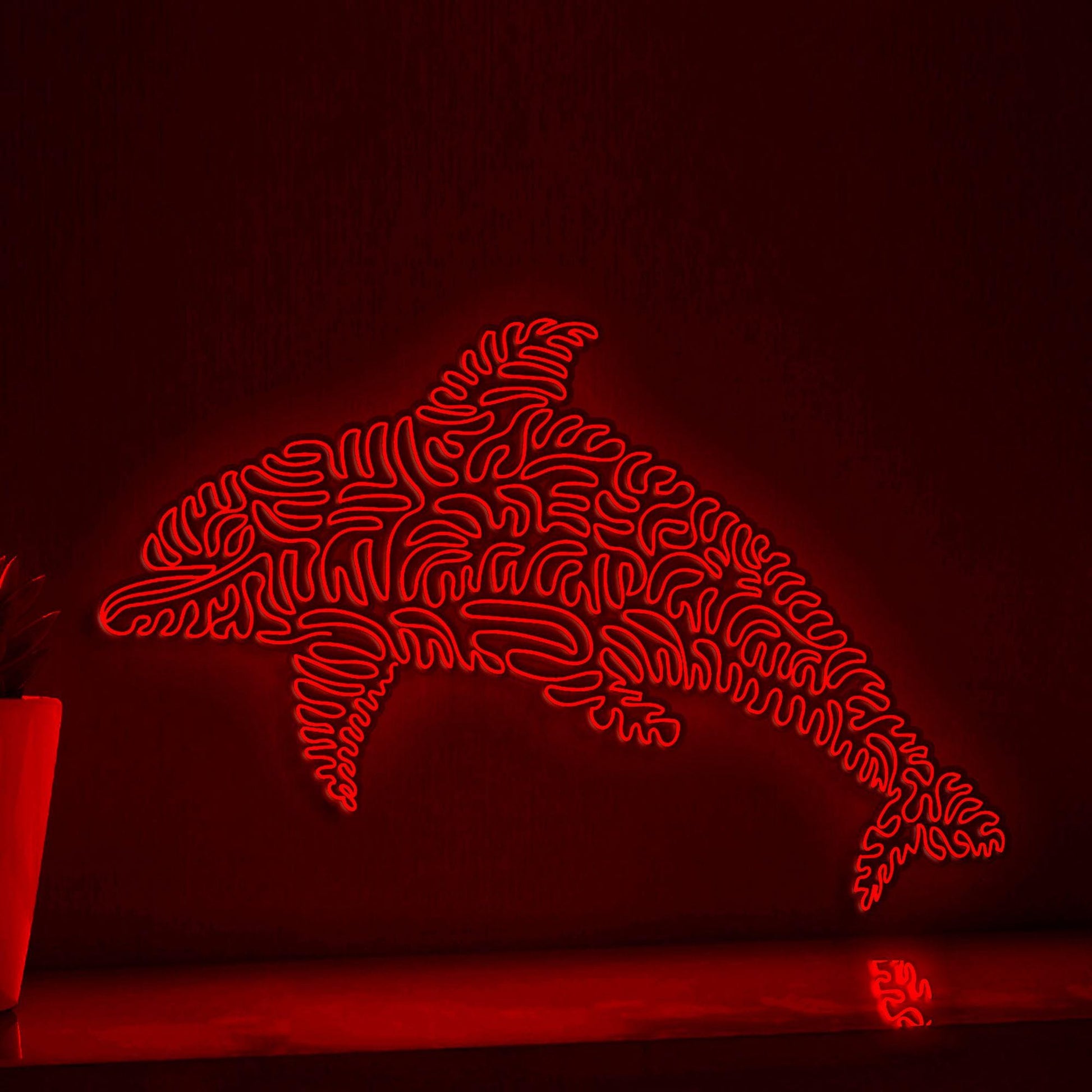Dolphin One Line EL Wire Neon Sign - Ideal for Aquarium Lovers, Home Decor - myneonup