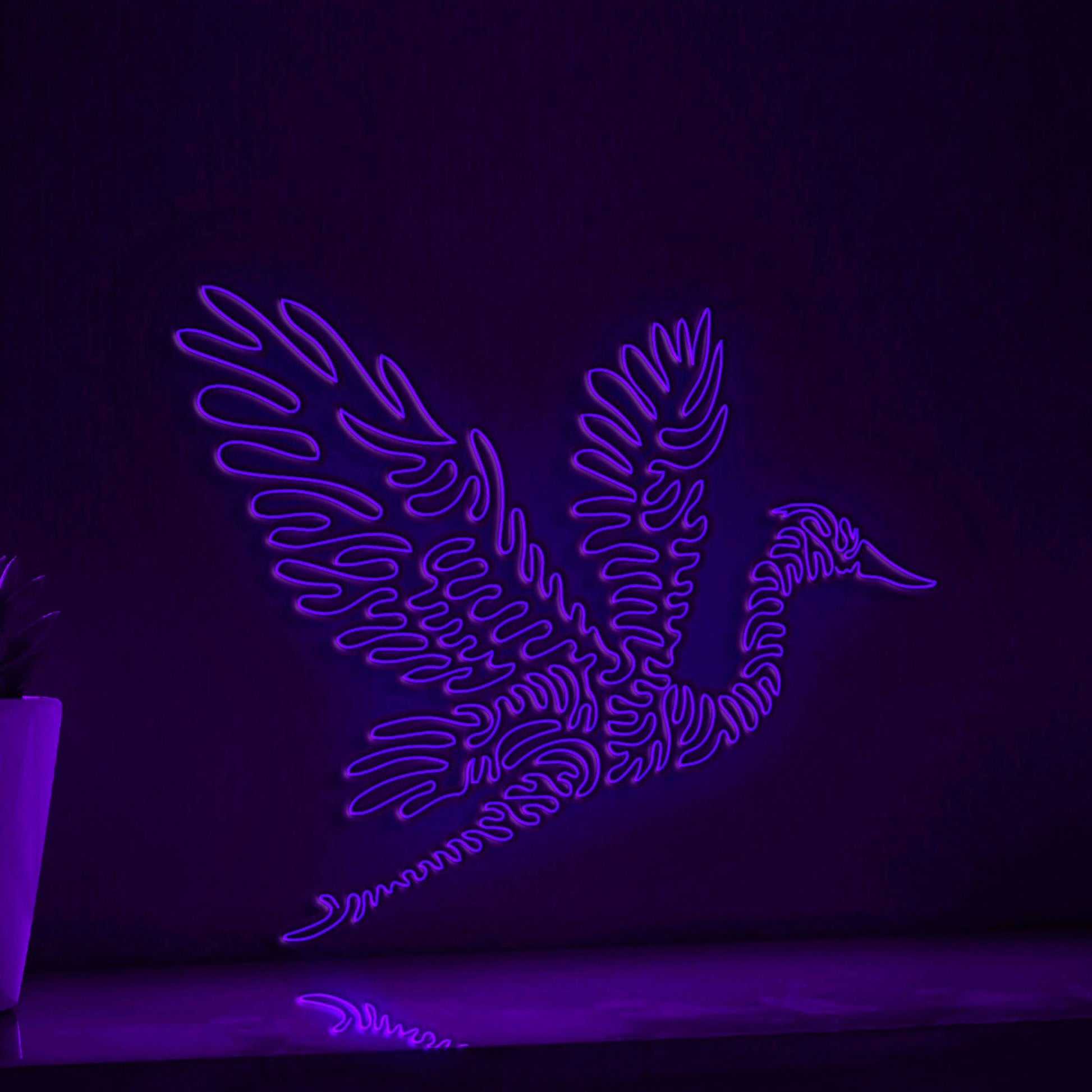 Heron One Line EL Wire Neon Sign - Long-Necked Bird Art, Ideal for Nature Lovers' Modern Wall Decor - myneonup