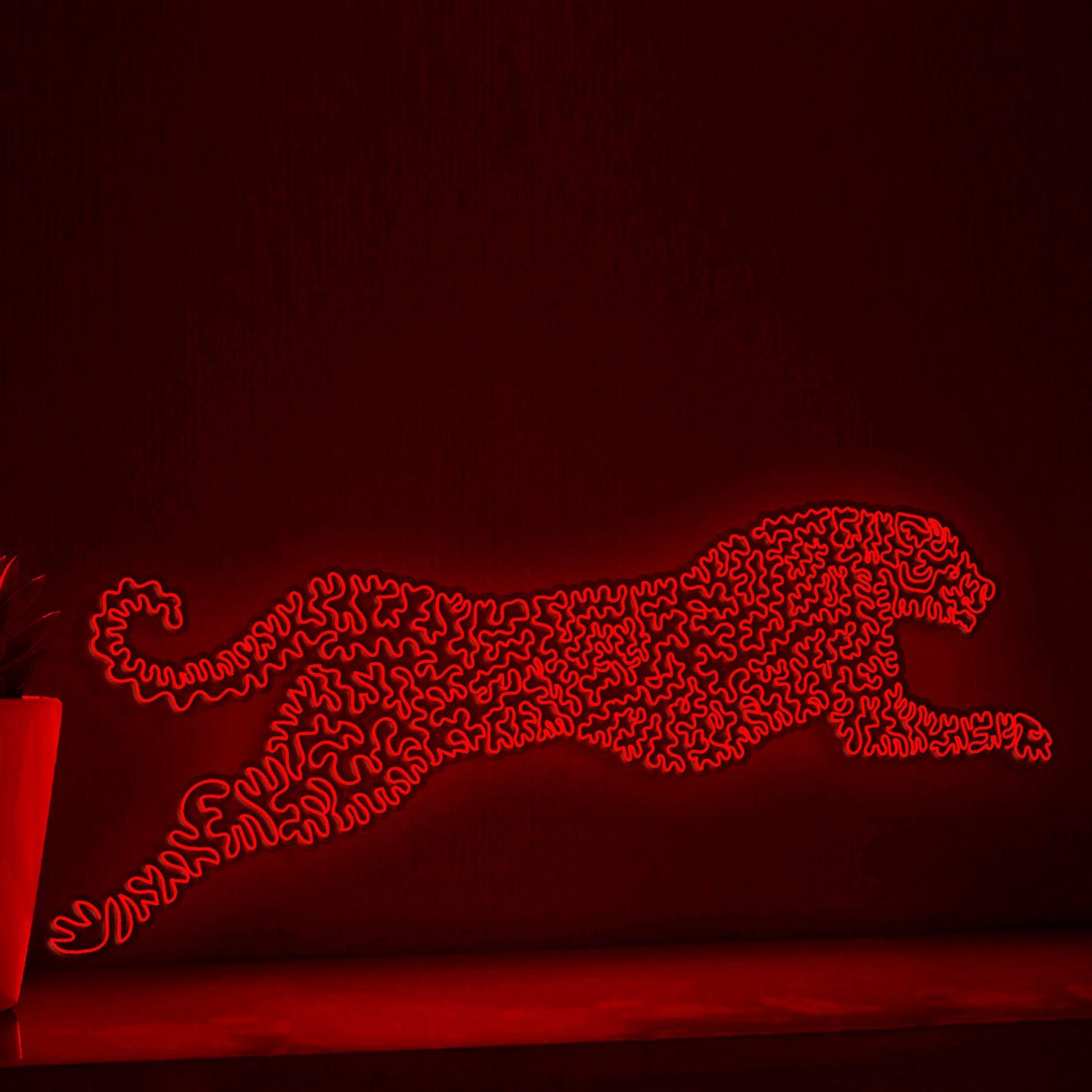 Cheetah One Line EL Wire Neon Sign - Fastest Mammal Art, Ideal for Safari Lovers, Perfect for Wall Decor - myneonup