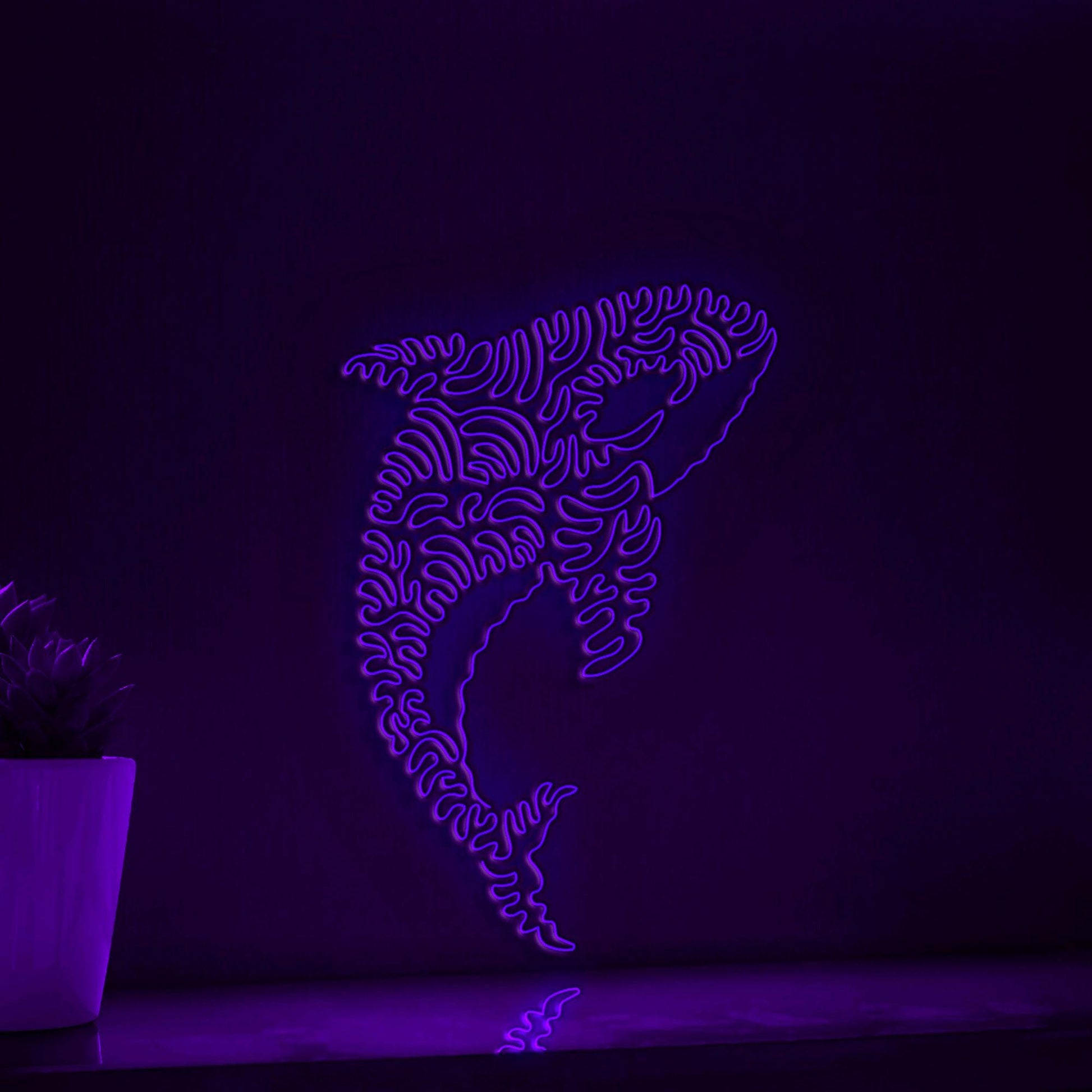 Orca One Line EL Wire Neon Sign - Ideal for Ocean Lovers' Wall Decor - myneonup