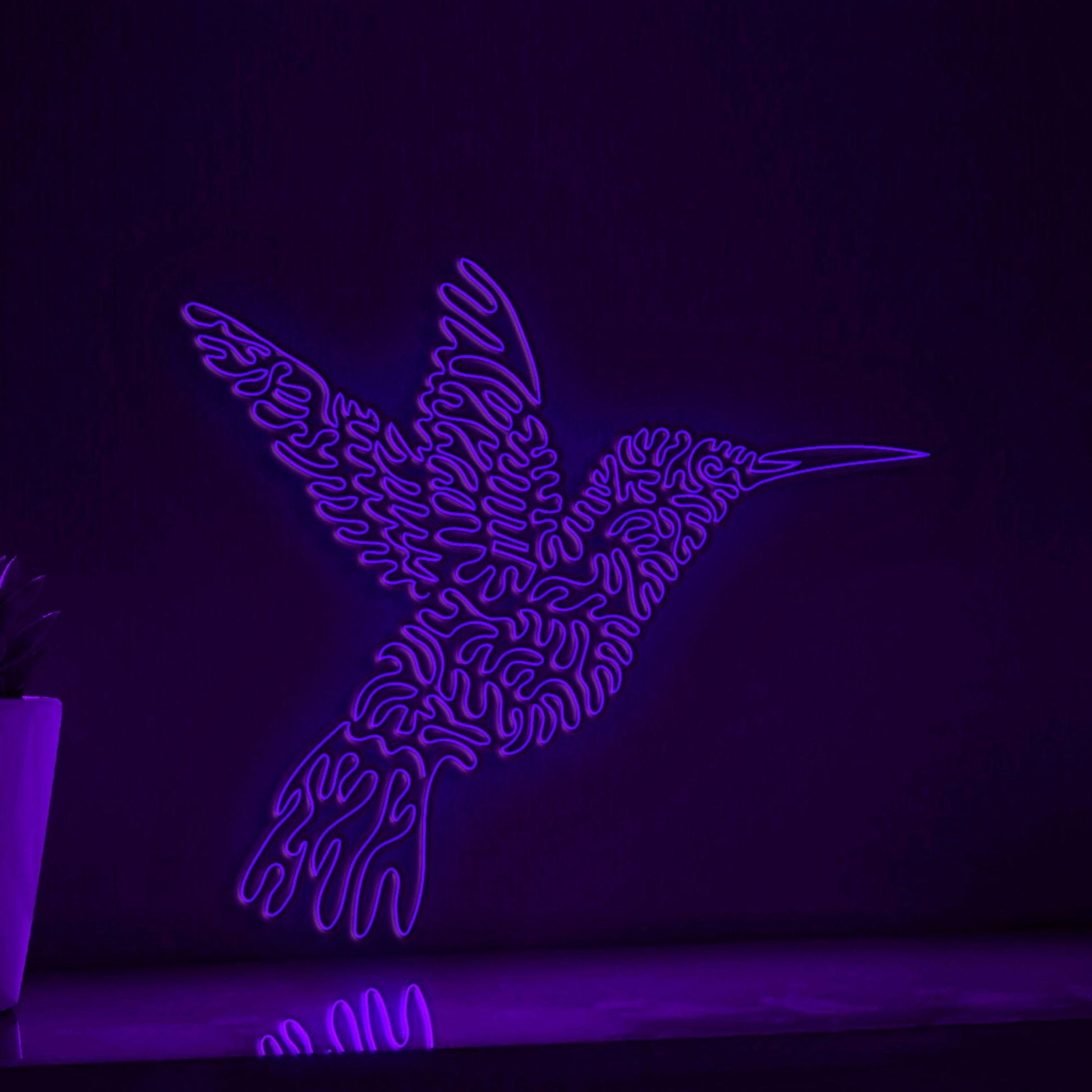 Hummingbird One Line EL Wire Neon Sign - Short Bill Bird Art, Ideal for Pet Lovers & Boho Decor - myneonup