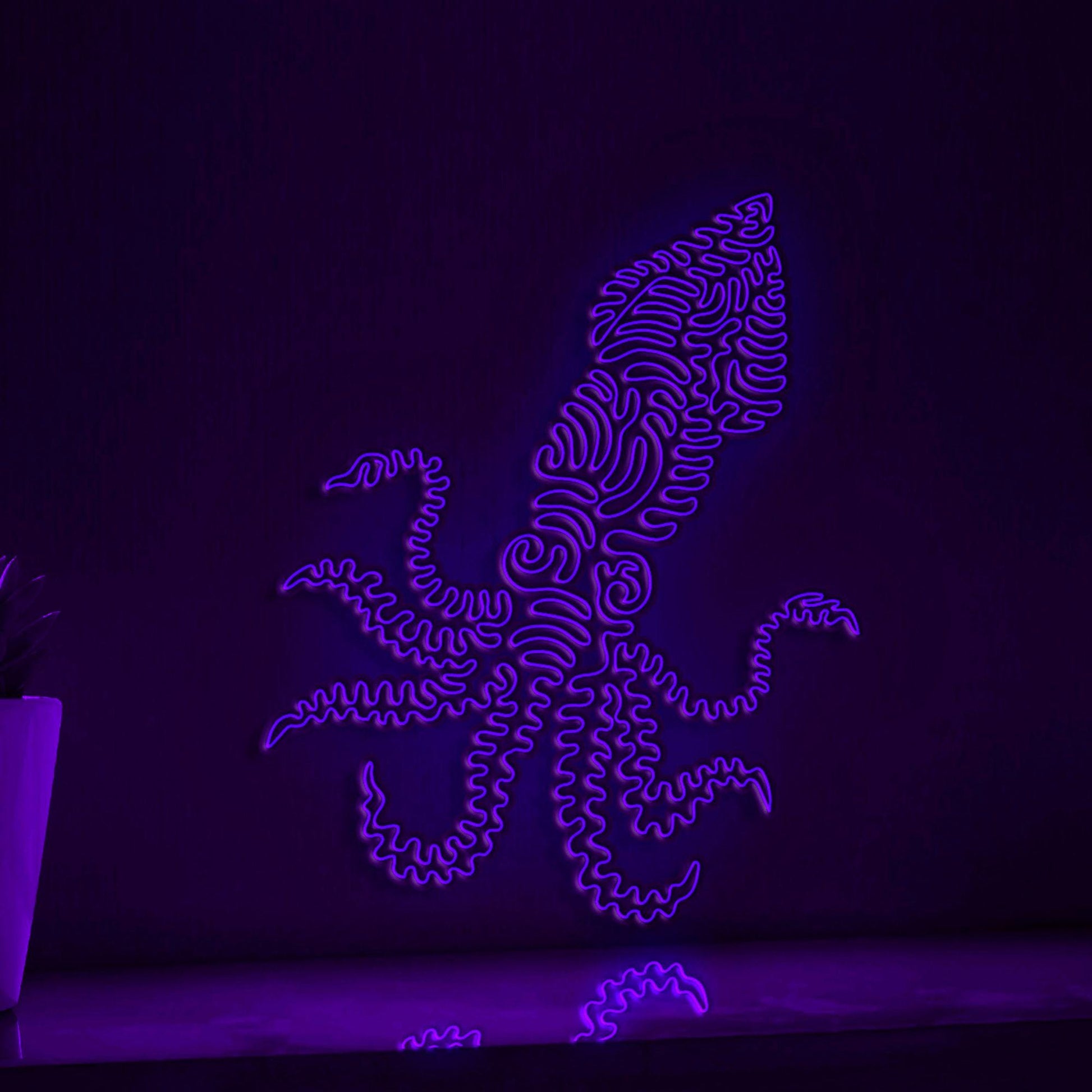 Squid One Line EL Wire Neon Sign - Sea Creature Wall Decor - myneonup