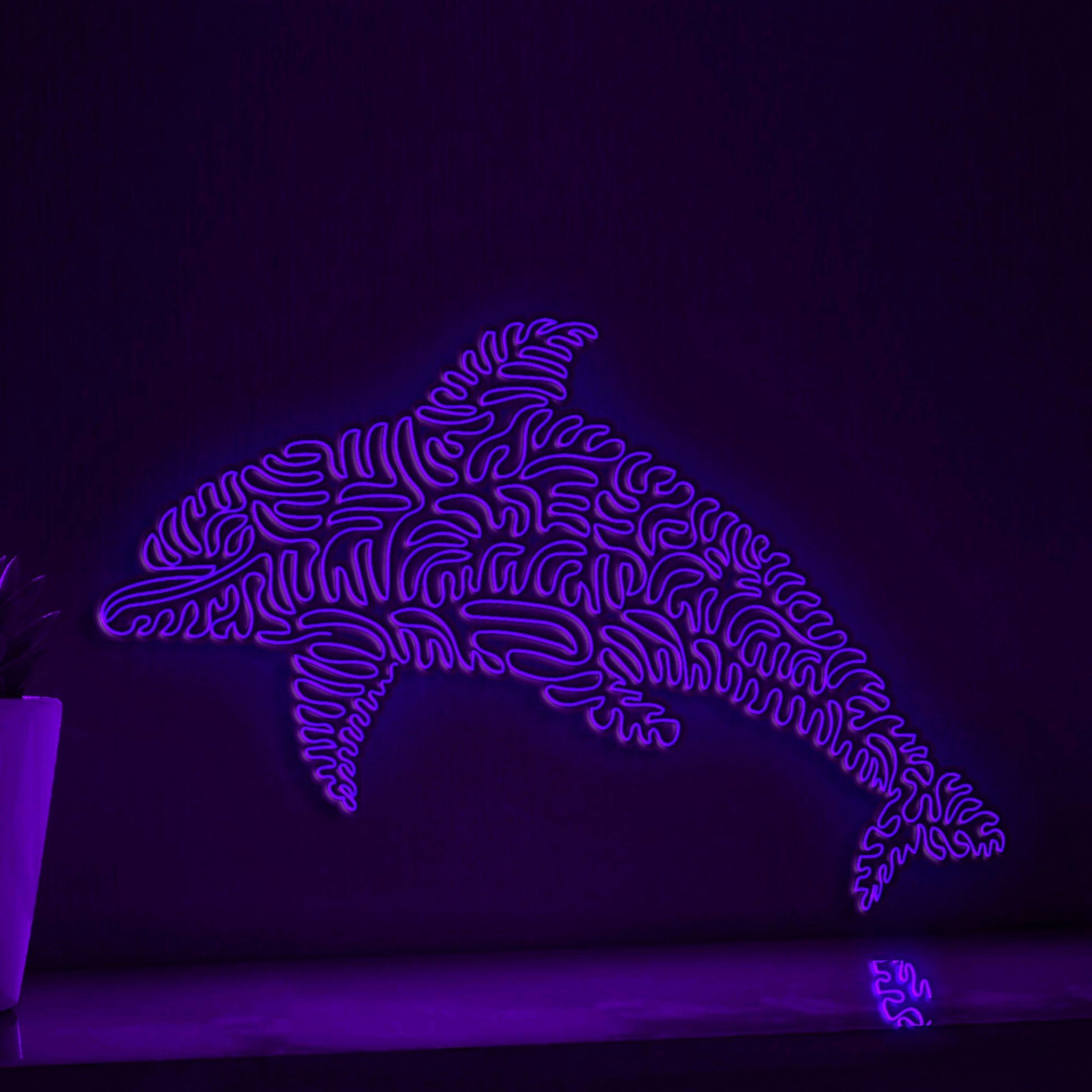 Dolphin One Line EL Wire Neon Sign - Ideal for Aquarium Lovers, Home Decor - myneonup
