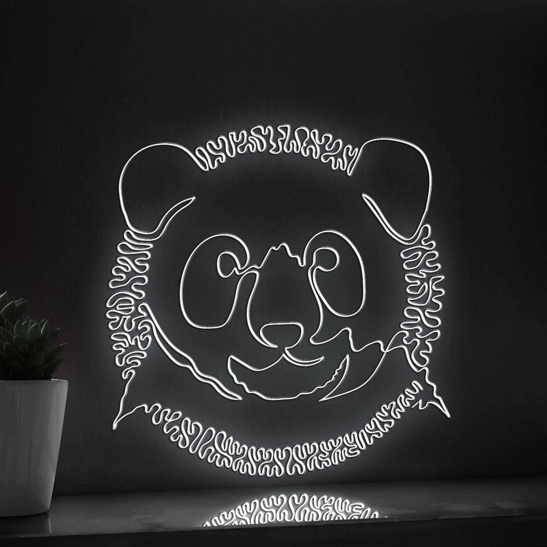 Panda One Line EL Wire Neon Sign - Shy Bamboo Lover Animal Decoe - myneonup