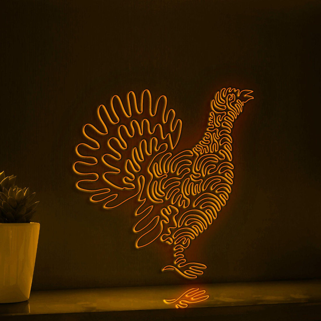 Grouse One Line EL Neon - Bird Wall Art - myneonup